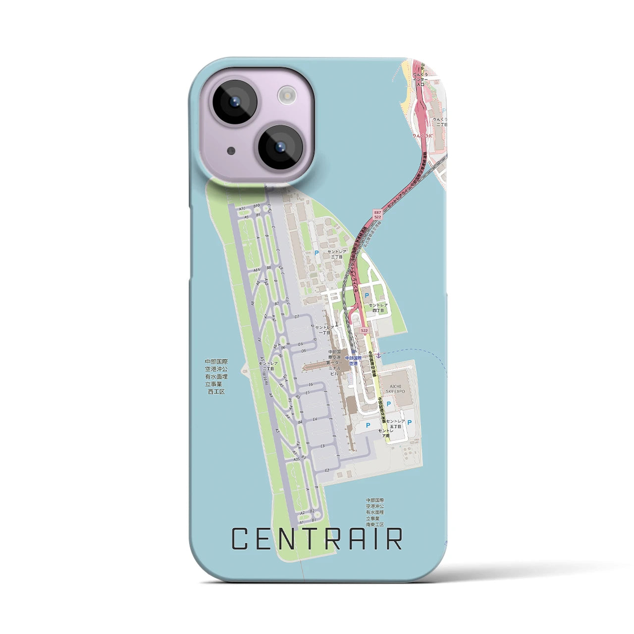 【中部国際空港(愛知県)】地図柄iPhoneケース(バックカバータイプ)
