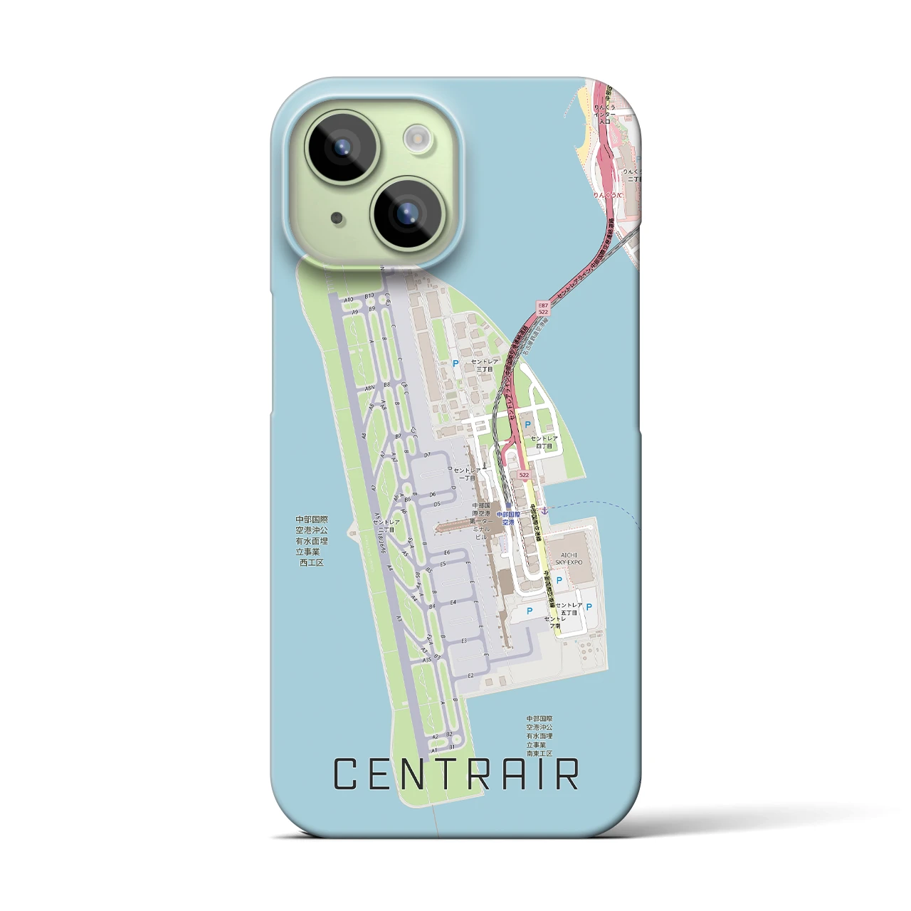 【中部国際空港(愛知県)】地図柄iPhoneケース(バックカバータイプ)