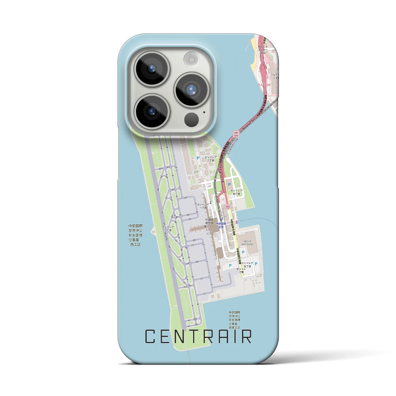 【中部国際空港(愛知県)】地図柄iPhoneケース(バックカバータイプ)