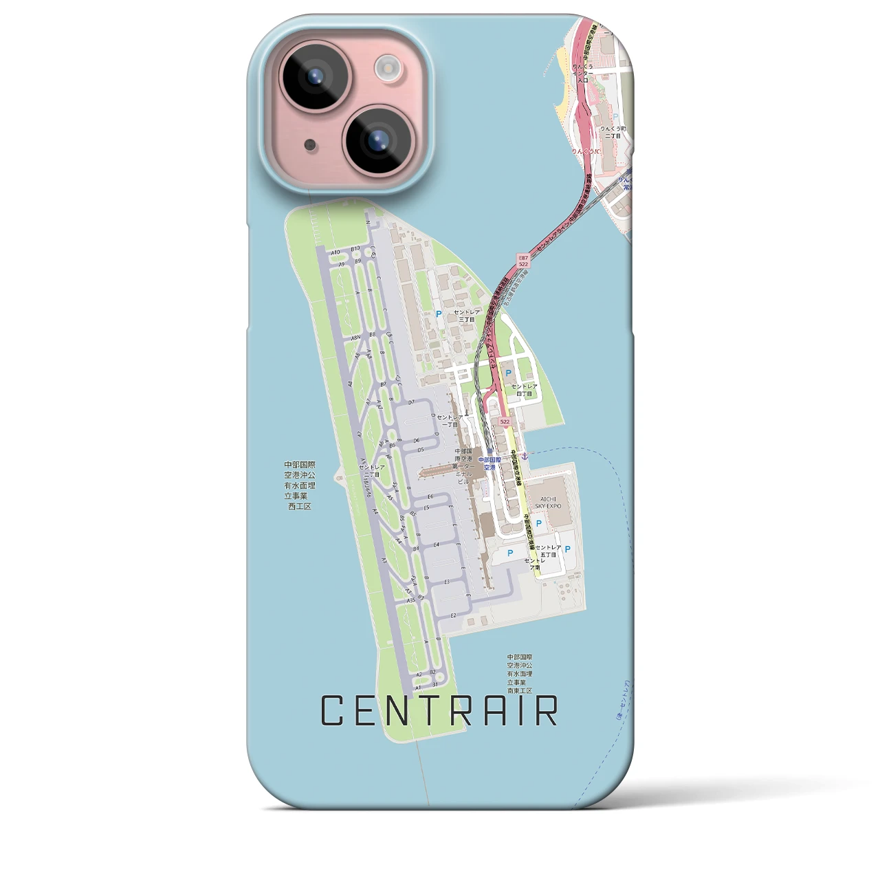 【中部国際空港(愛知県)】地図柄iPhoneケース(バックカバータイプ)