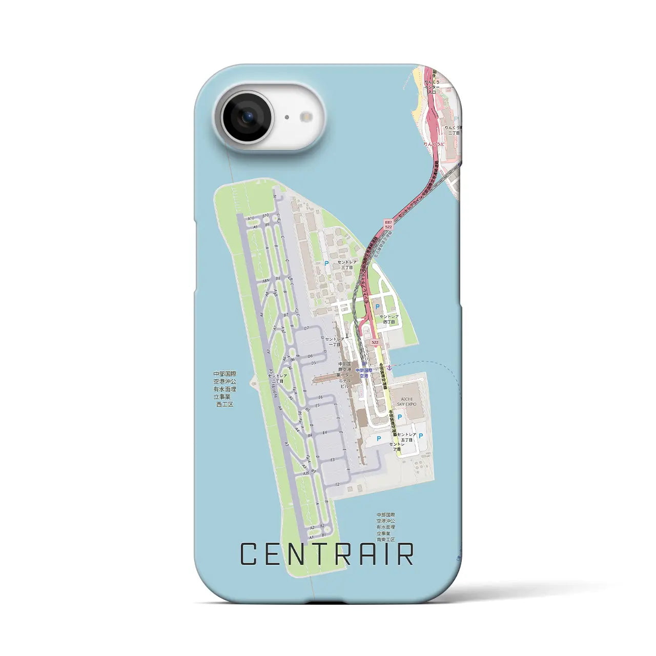 【中部国際空港(愛知県)】地図柄iPhoneケース(バックカバータイプ)