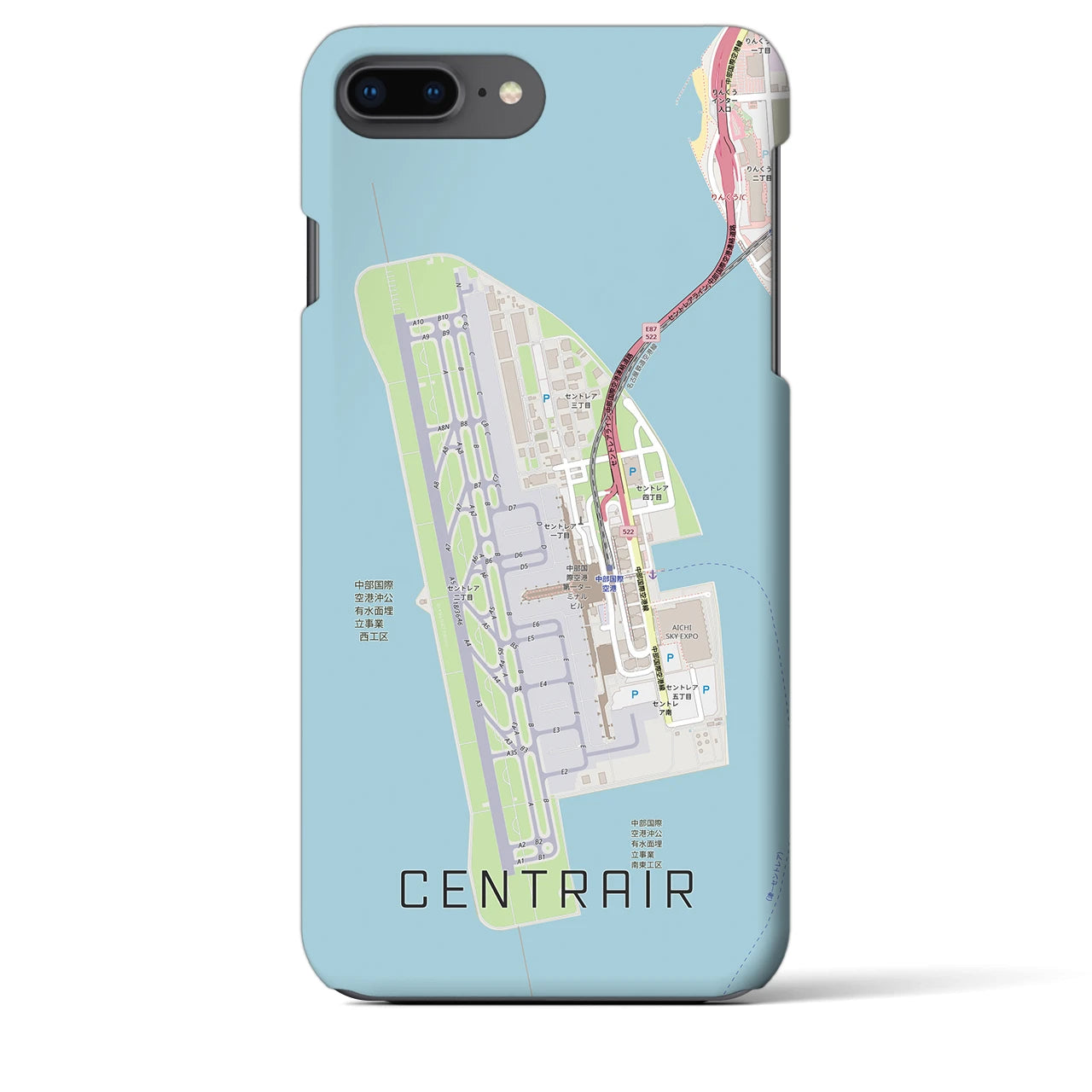 【中部国際空港(愛知県)】地図柄iPhoneケース(バックカバータイプ)
