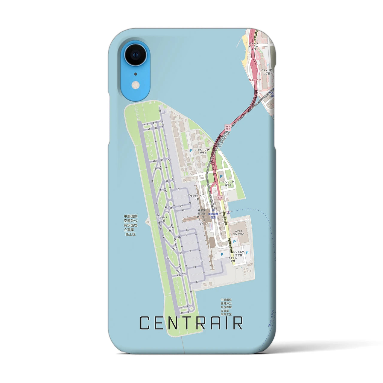 【中部国際空港(愛知県)】地図柄iPhoneケース(バックカバータイプ)