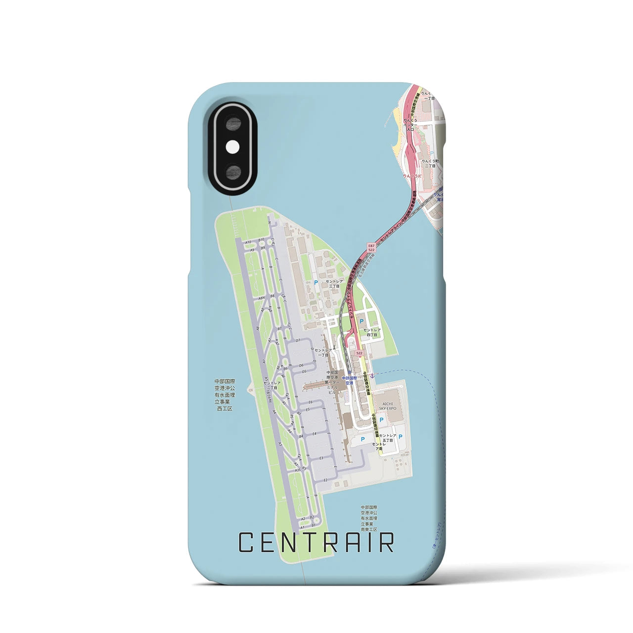 【中部国際空港(愛知県)】地図柄iPhoneケース(バックカバータイプ)