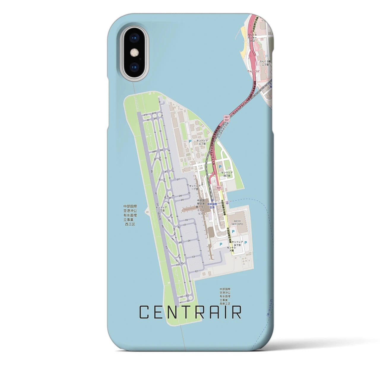 【中部国際空港(愛知県)】地図柄iPhoneケース(バックカバータイプ)
