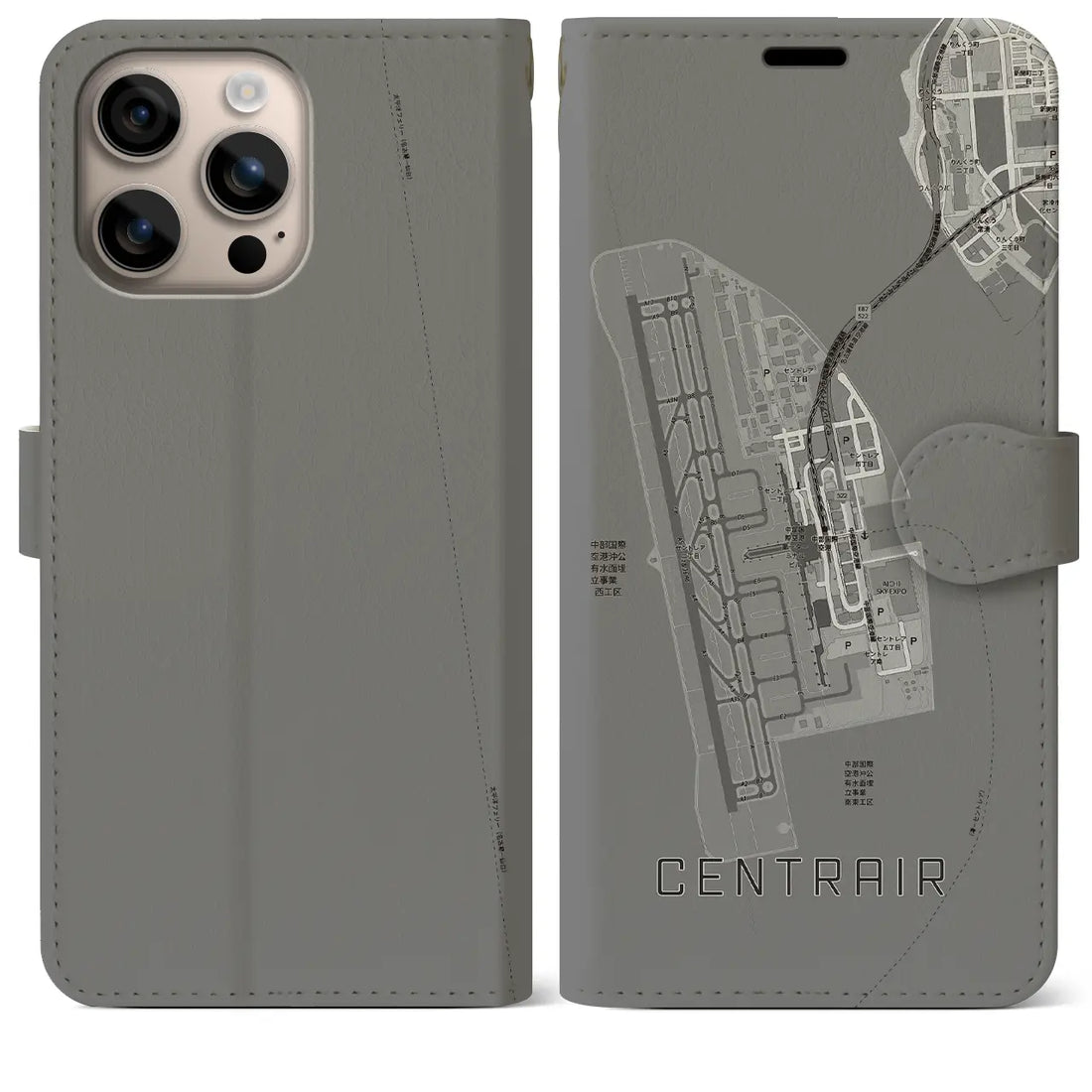 【中部国際空港(愛知県)】地図柄iPhoneケース(手帳タイプ)