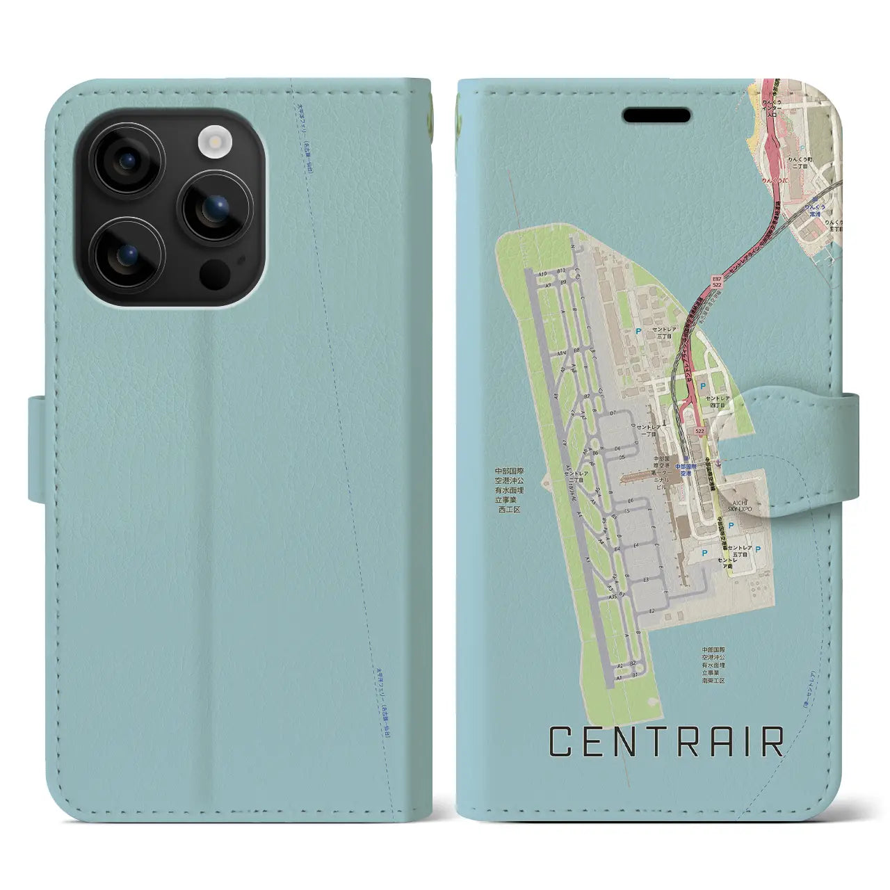 【中部国際空港(愛知県)】地図柄iPhoneケース(手帳タイプ)