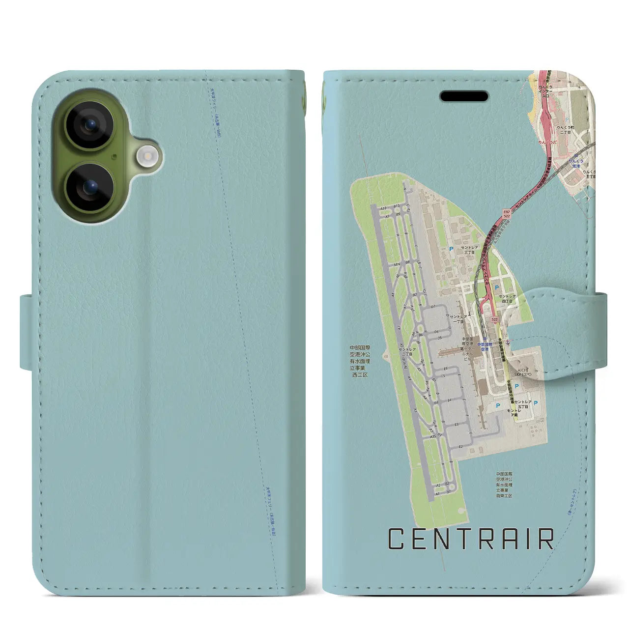 【中部国際空港(愛知県)】地図柄iPhoneケース(手帳タイプ)