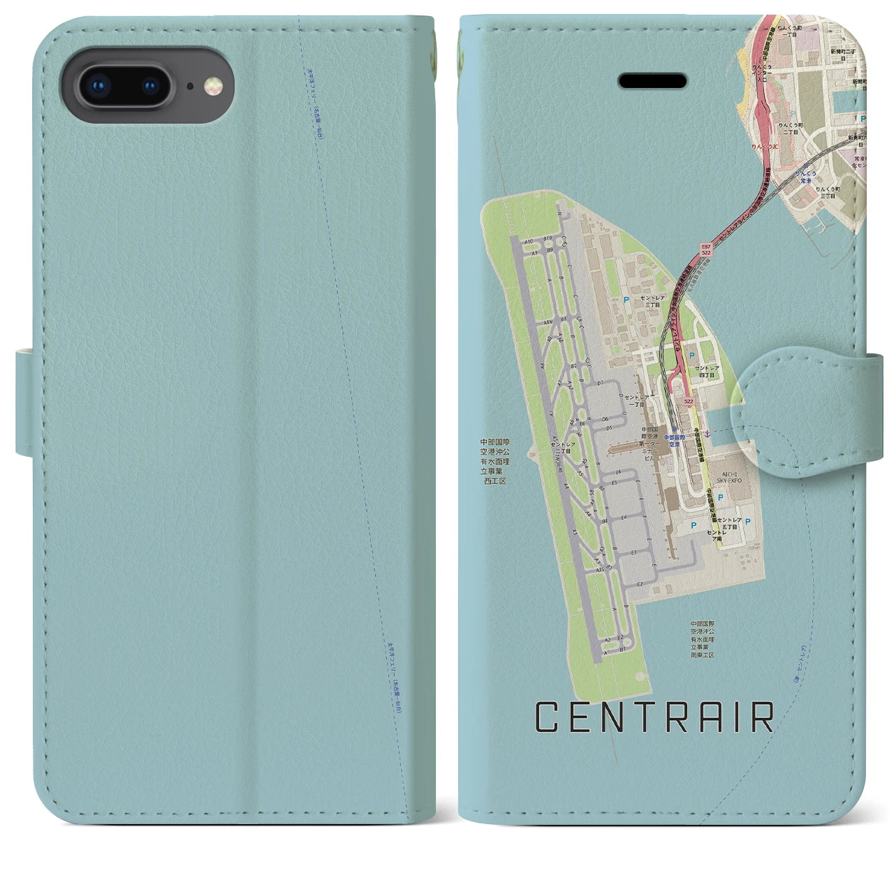 【中部国際空港(愛知県)】地図柄iPhoneケース(手帳タイプ)