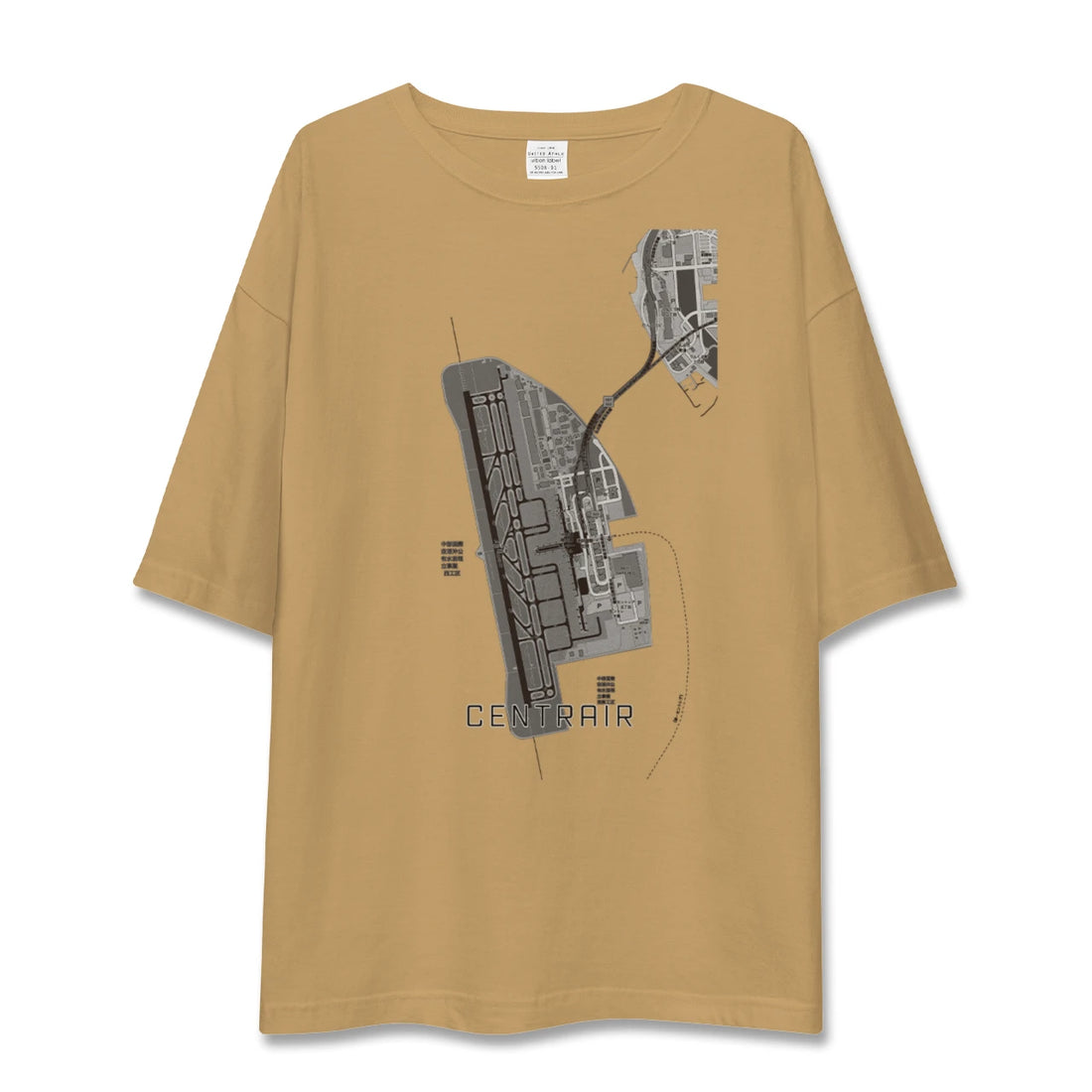 【中部国際空港(愛知県)】地図柄ビッグシルエットTシャツ
