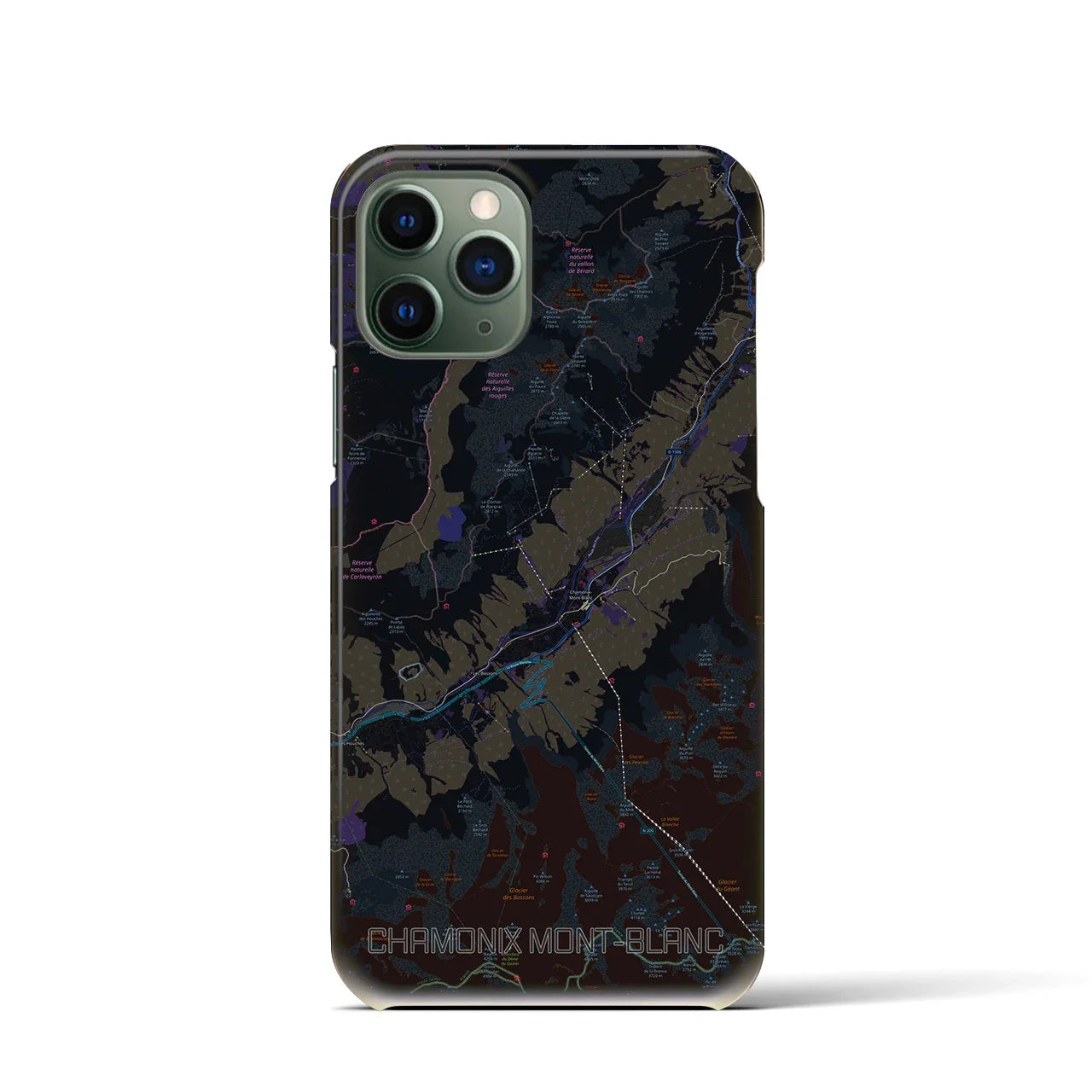 【シャモニー(フランス)】地図柄iPhoneケース(バックカバータイプ)