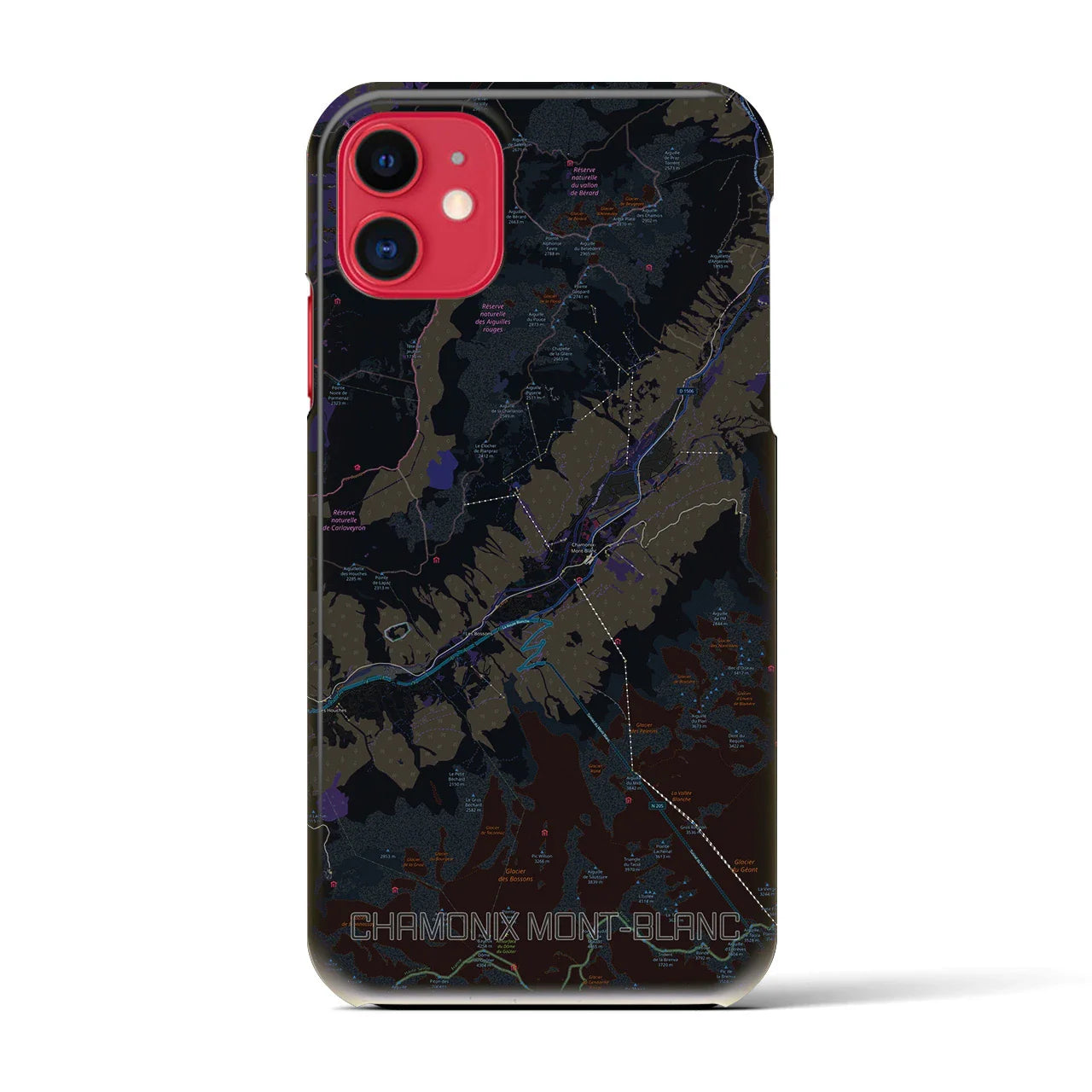 【シャモニー(フランス)】地図柄iPhoneケース(バックカバータイプ)