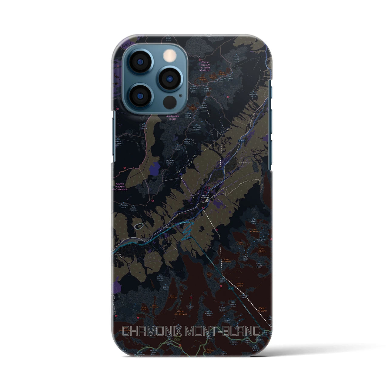 【シャモニー(フランス)】地図柄iPhoneケース(バックカバータイプ)