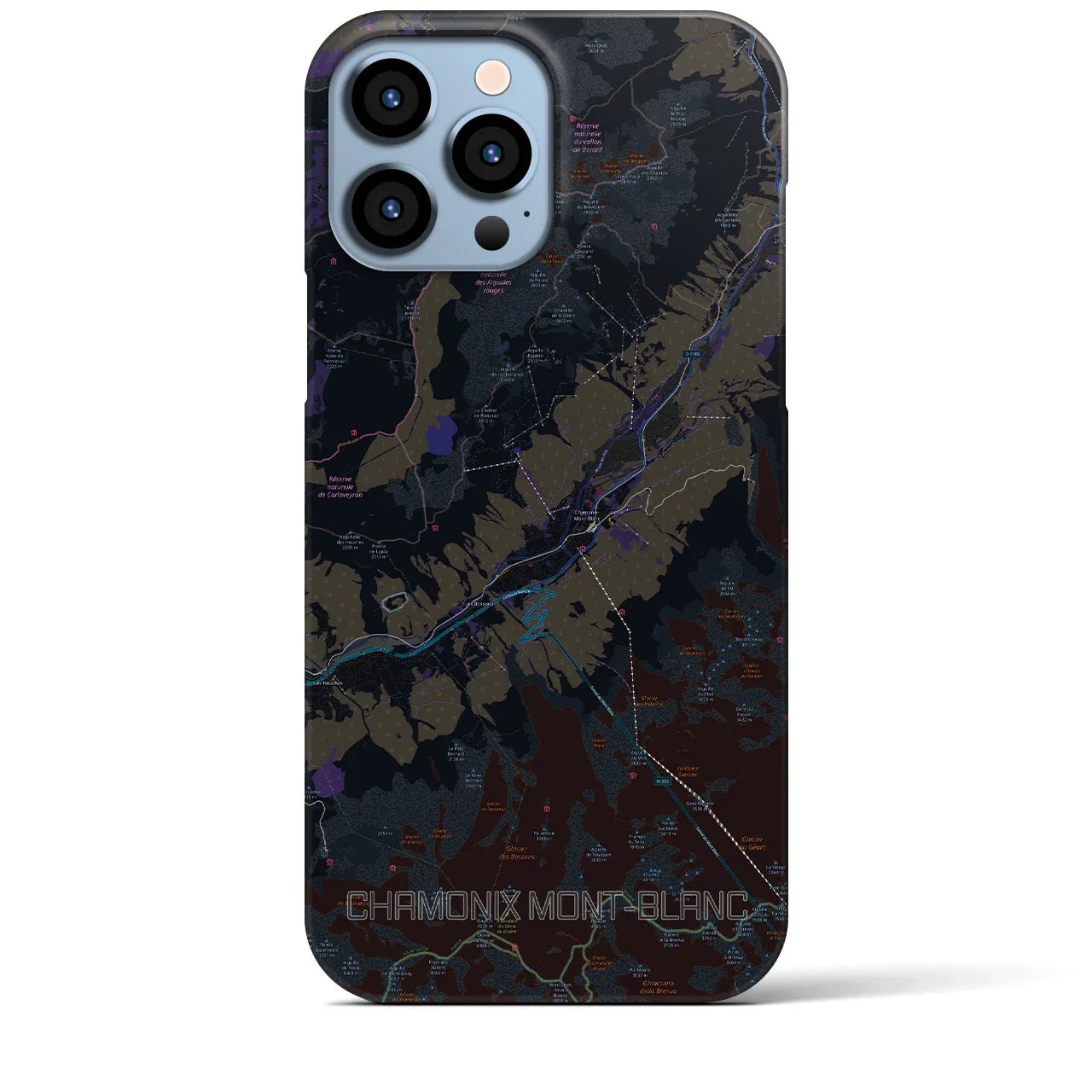 【シャモニー(フランス)】地図柄iPhoneケース(バックカバータイプ)