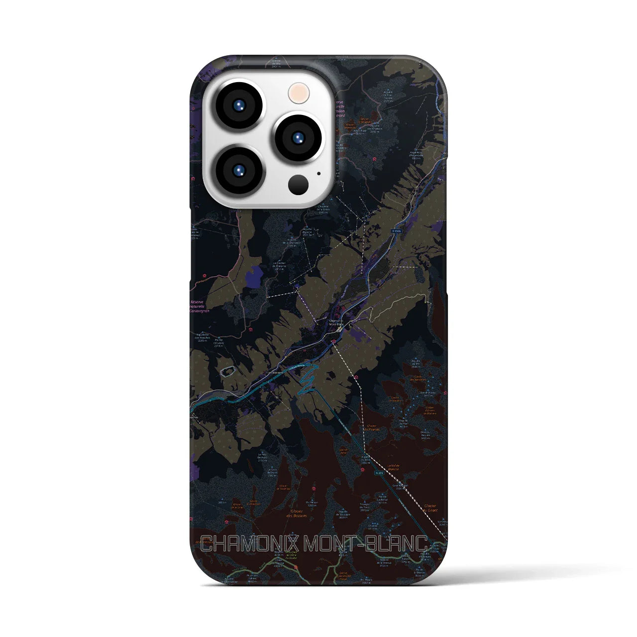 【シャモニー(フランス)】地図柄iPhoneケース(バックカバータイプ)