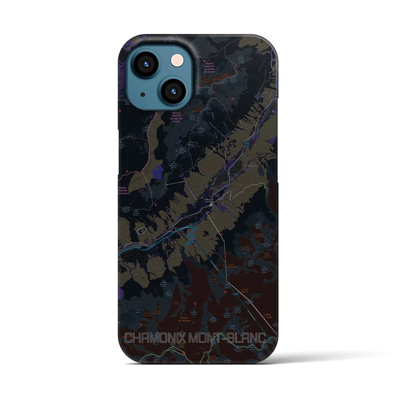 【シャモニー(フランス)】地図柄iPhoneケース(バックカバータイプ)
