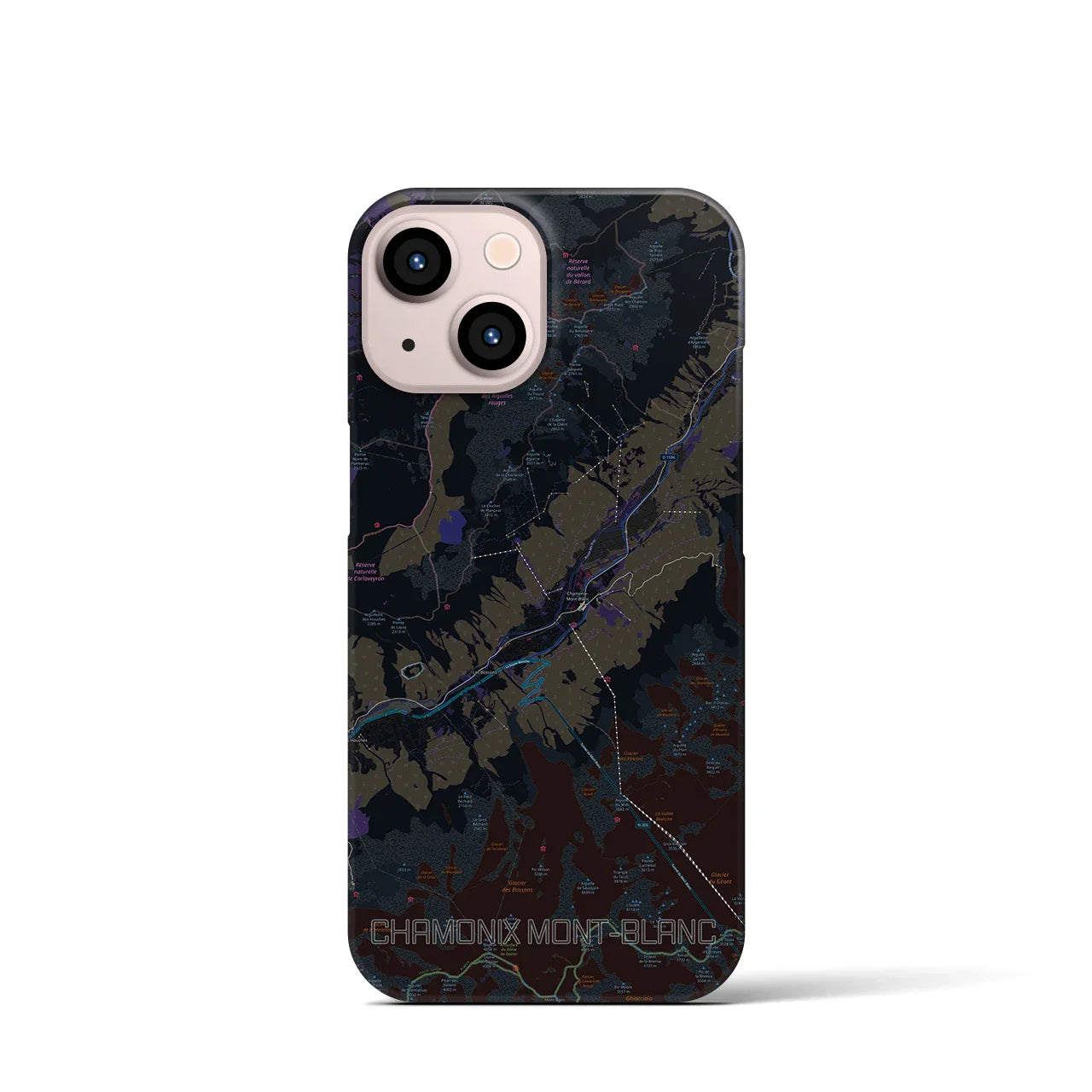 【シャモニー(フランス)】地図柄iPhoneケース(バックカバータイプ)