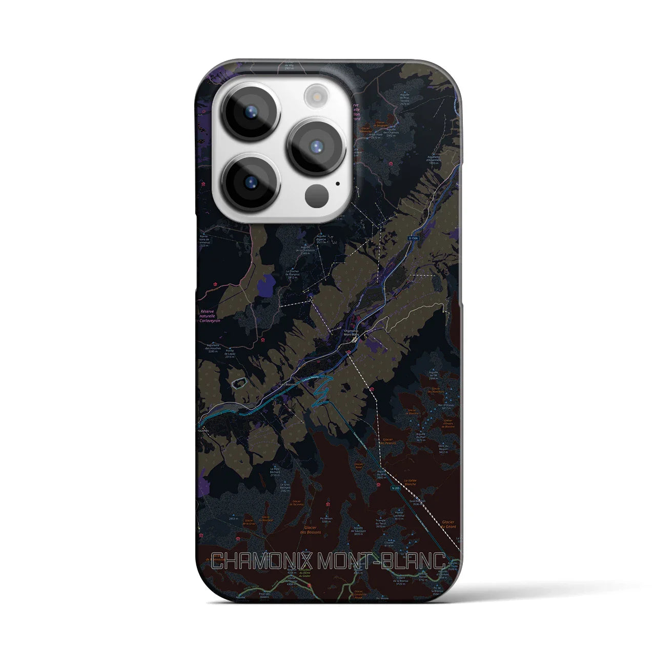 【シャモニー(フランス)】地図柄iPhoneケース(バックカバータイプ)