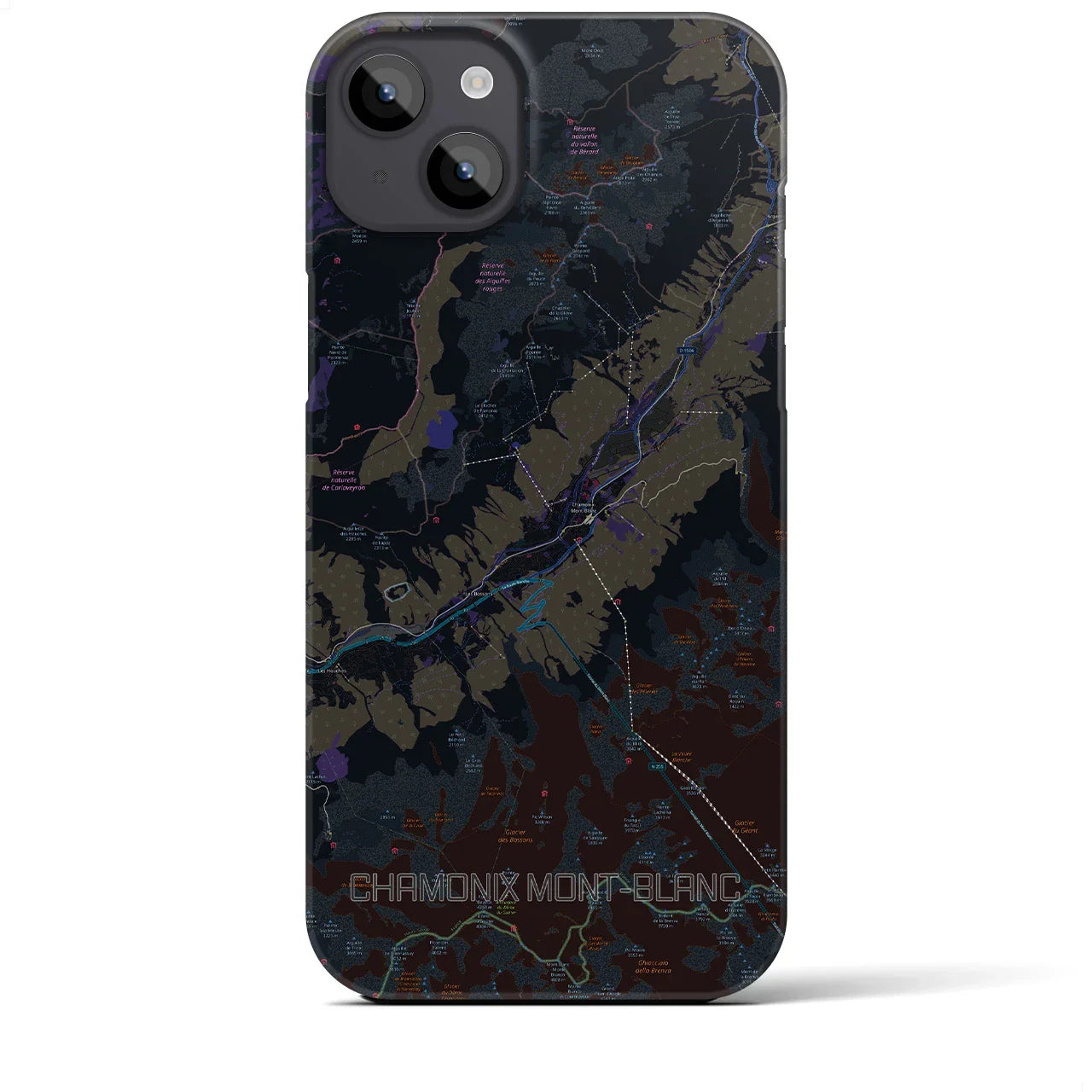 【シャモニー(フランス)】地図柄iPhoneケース(バックカバータイプ)