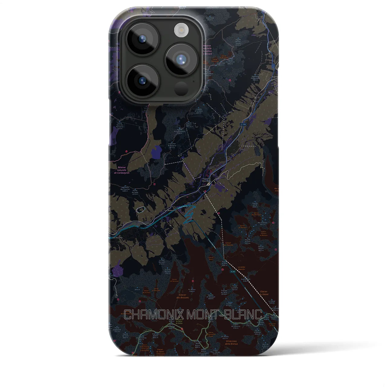 【シャモニー(フランス)】地図柄iPhoneケース(バックカバータイプ)