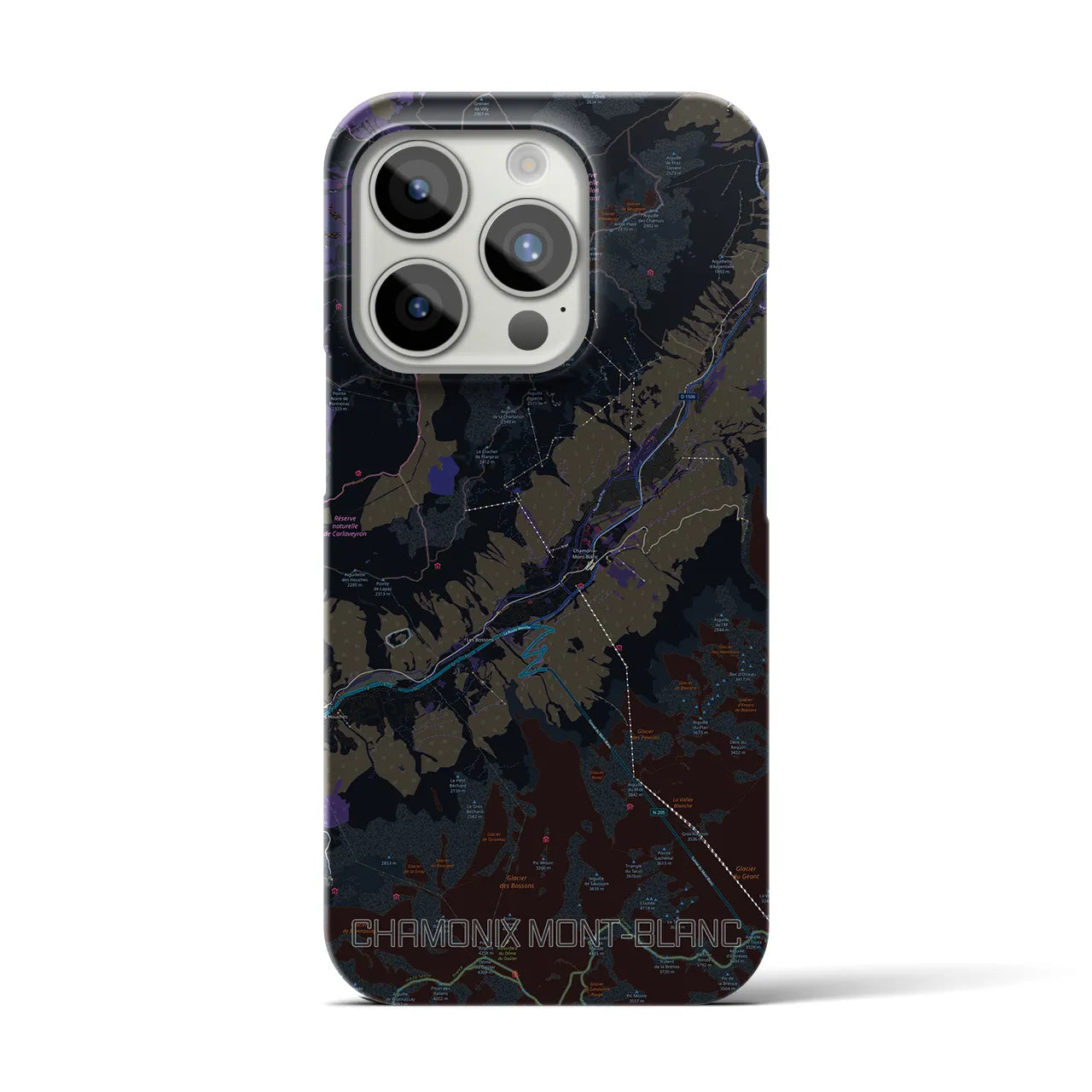【シャモニー(フランス)】地図柄iPhoneケース(バックカバータイプ)