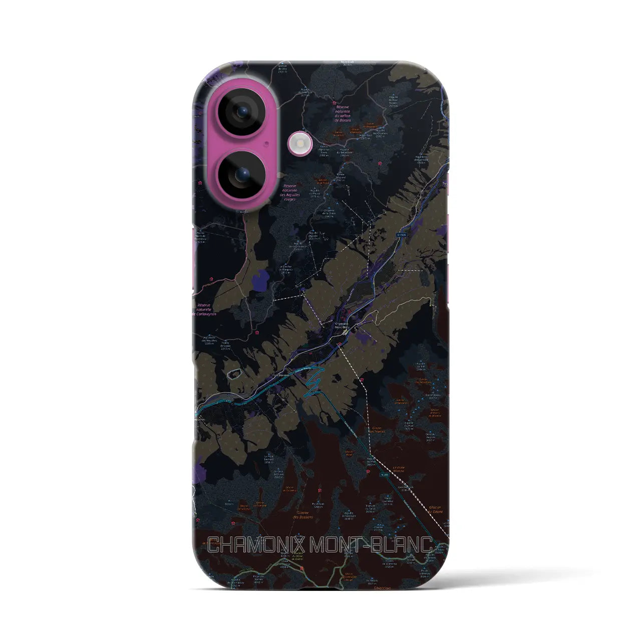 【シャモニー(フランス)】地図柄iPhoneケース(バックカバータイプ)