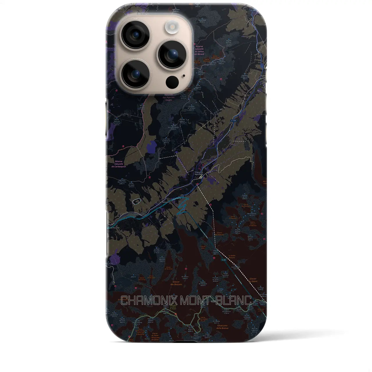 【シャモニー(フランス)】地図柄iPhoneケース(バックカバータイプ)