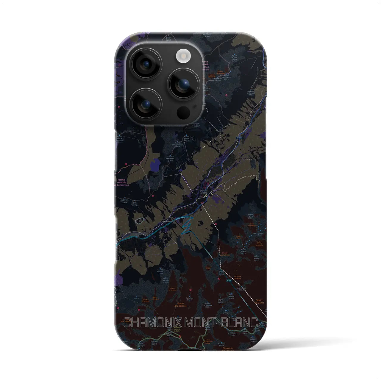 【シャモニー(フランス)】地図柄iPhoneケース(バックカバータイプ)