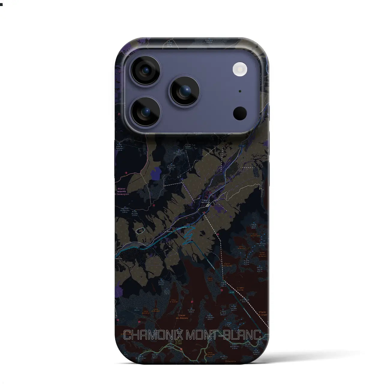 【シャモニー(フランス)】地図柄iPhoneケース(バックカバータイプ)