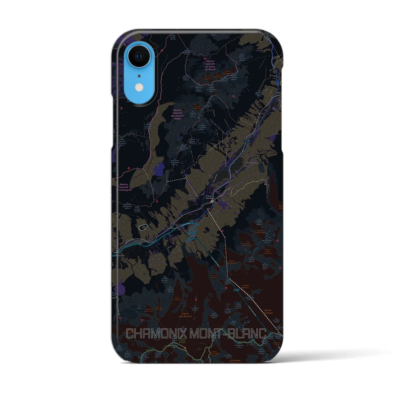 【シャモニー(フランス)】地図柄iPhoneケース(バックカバータイプ)