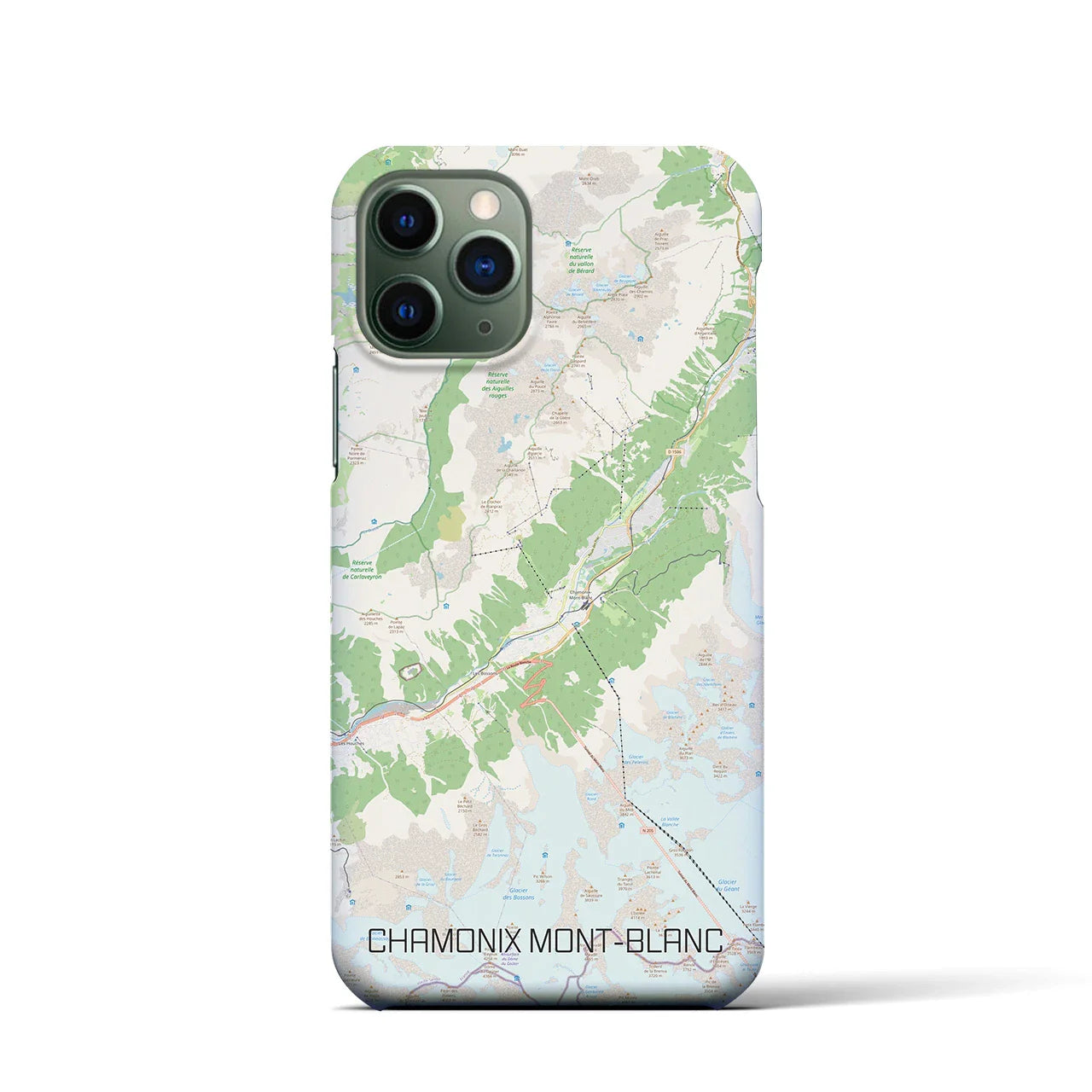 【シャモニー(フランス)】地図柄iPhoneケース(バックカバータイプ)