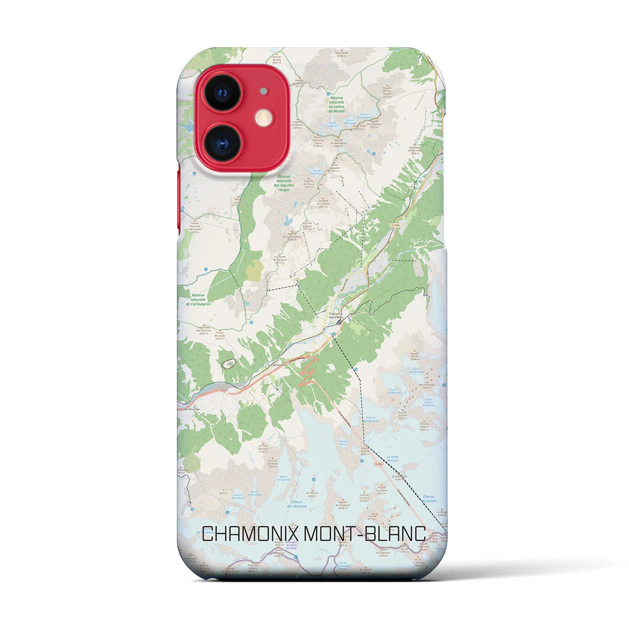 【シャモニー(フランス)】地図柄iPhoneケース(バックカバータイプ)