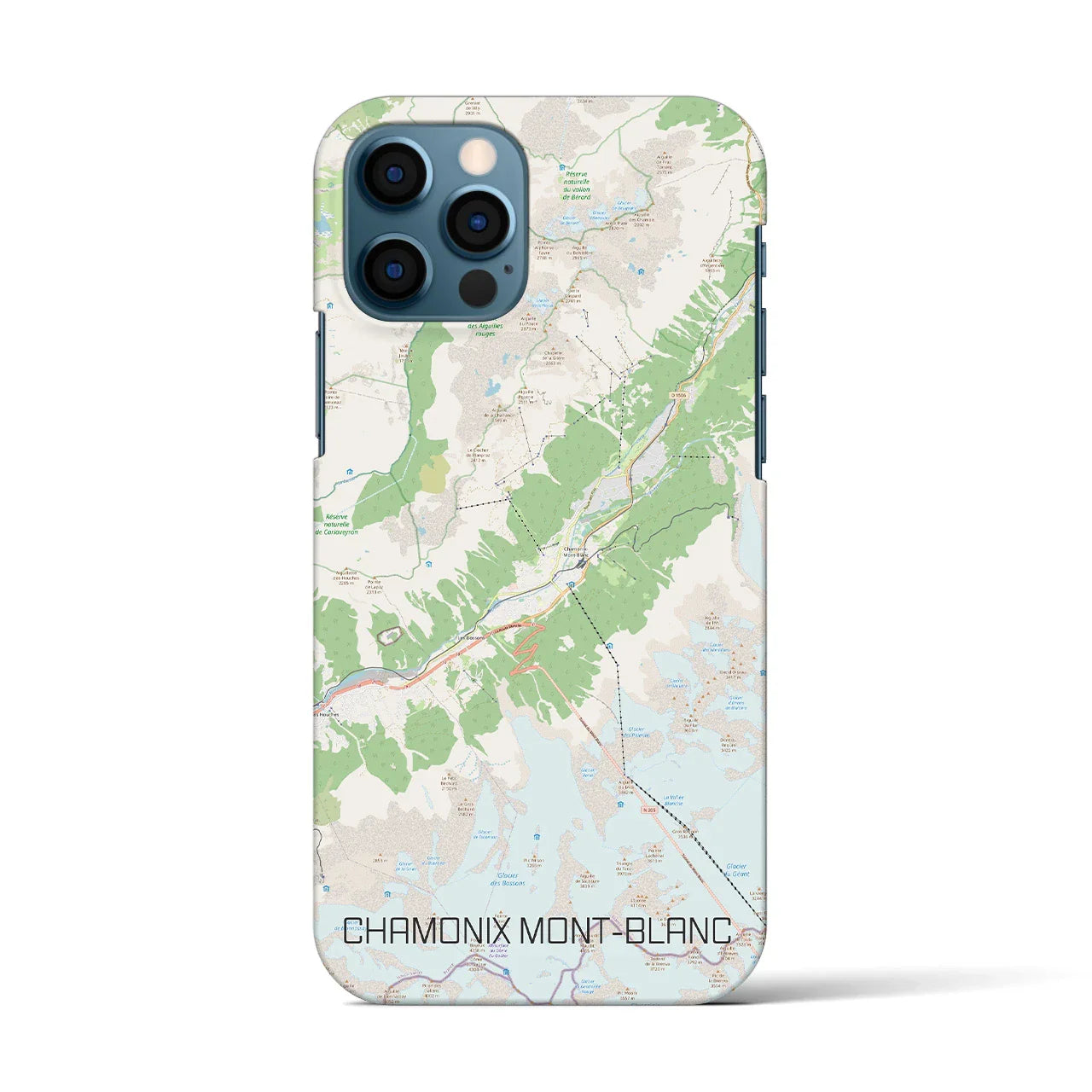【シャモニー(フランス)】地図柄iPhoneケース(バックカバータイプ)