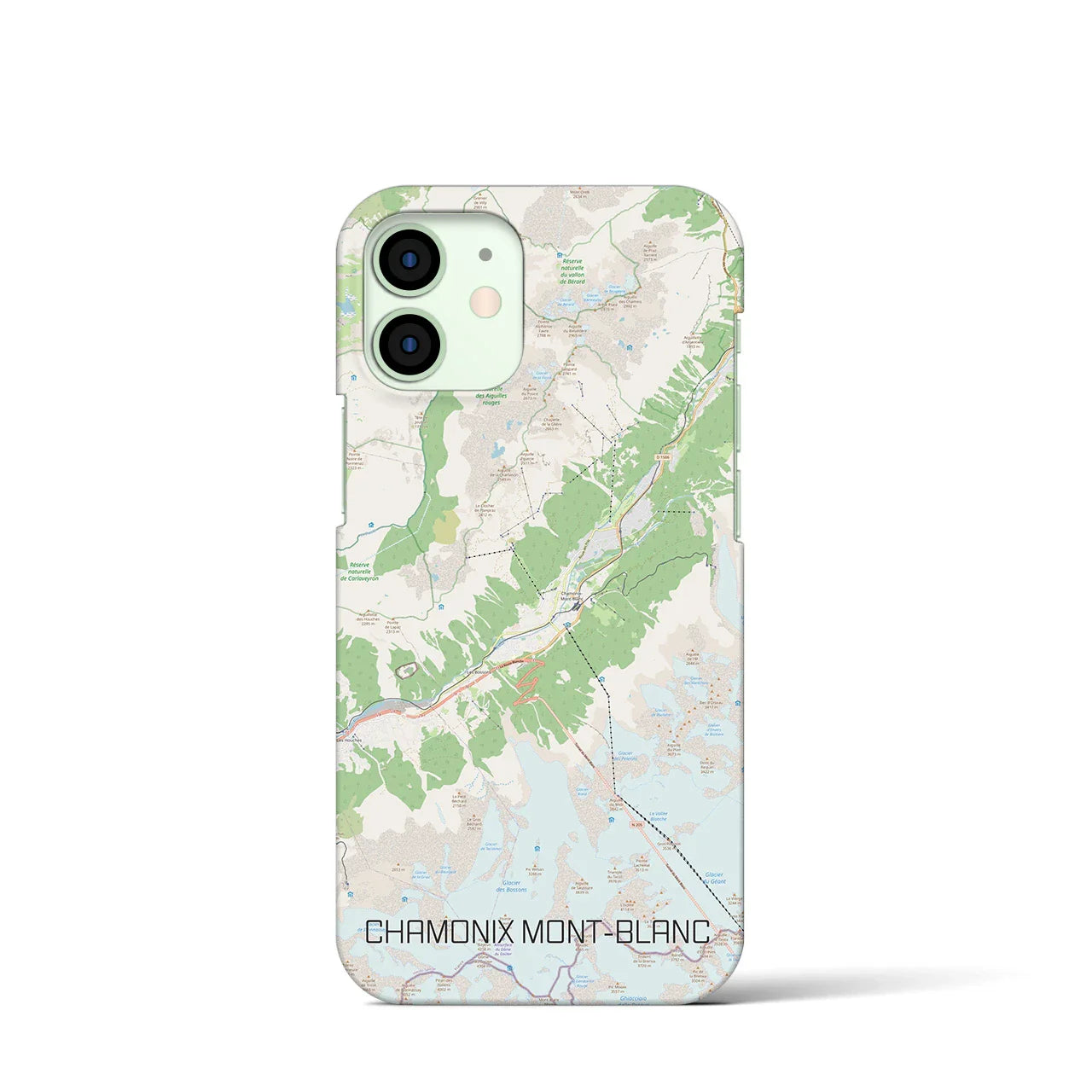 【シャモニー(フランス)】地図柄iPhoneケース(バックカバータイプ)