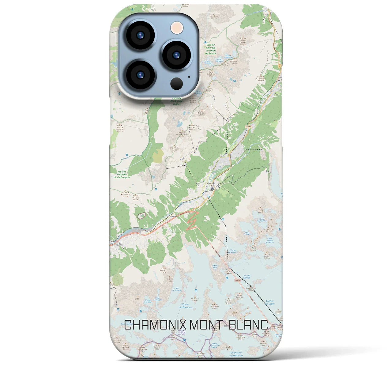 【シャモニー(フランス)】地図柄iPhoneケース(バックカバータイプ)