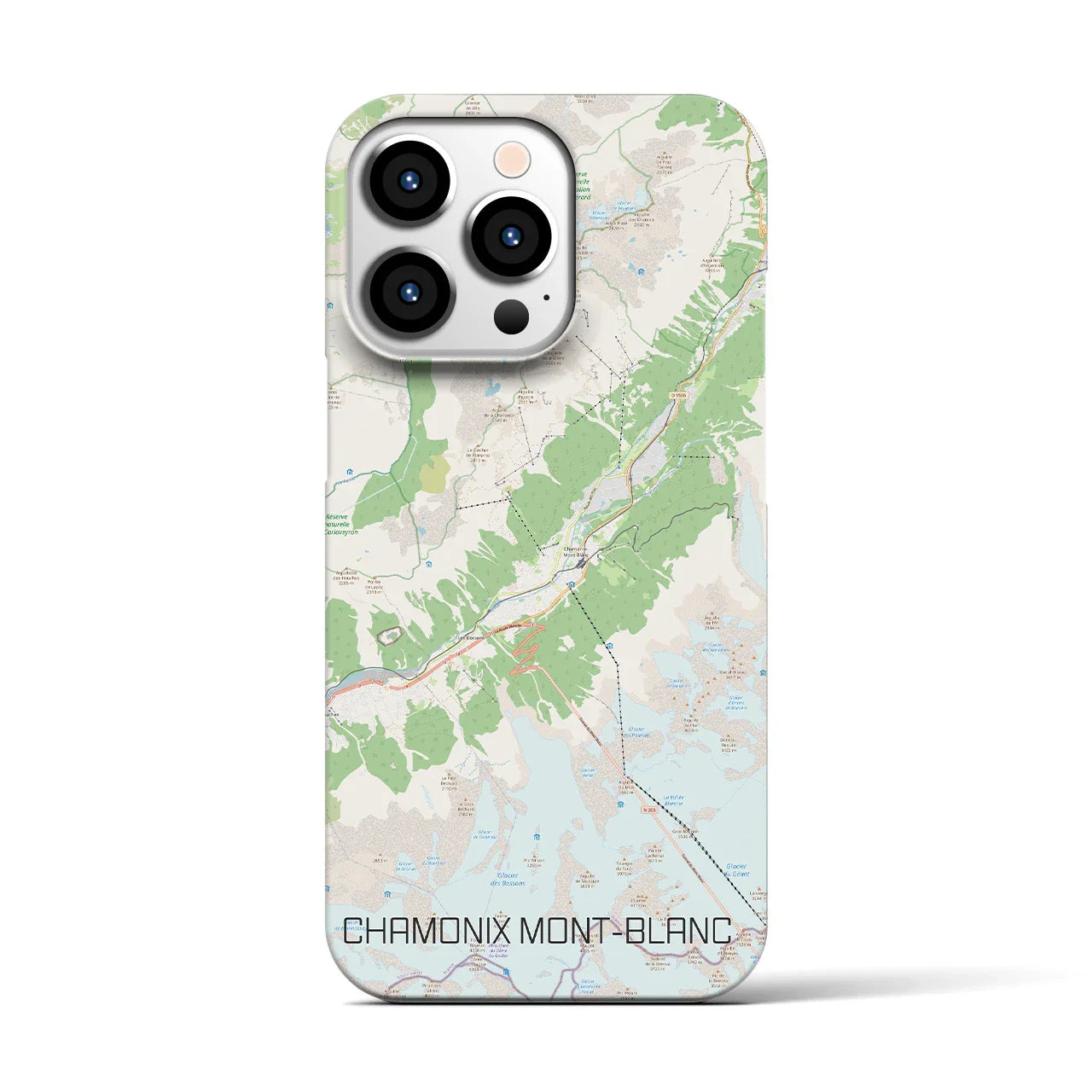 【シャモニー(フランス)】地図柄iPhoneケース(バックカバータイプ)