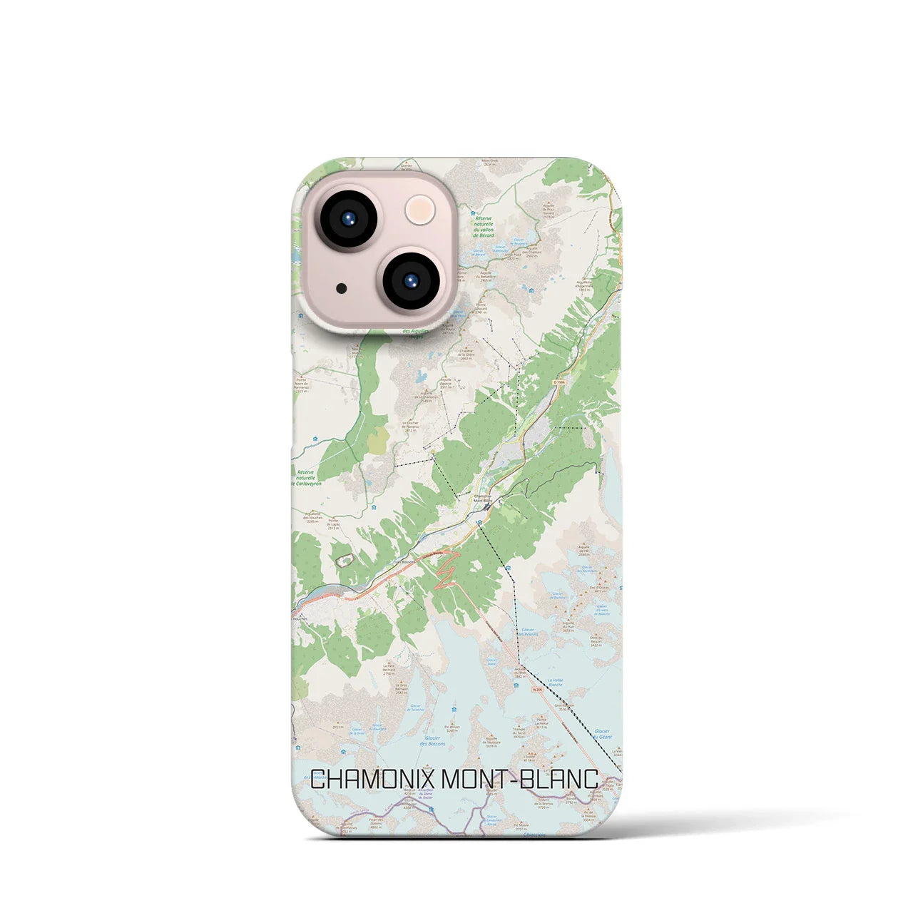 【シャモニー(フランス)】地図柄iPhoneケース(バックカバータイプ)