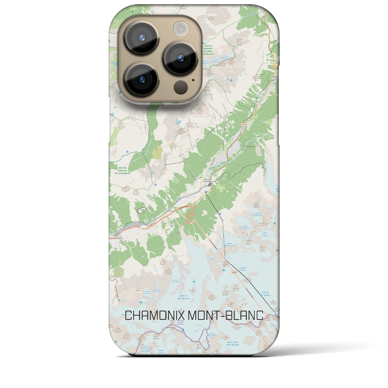 【シャモニー(フランス)】地図柄iPhoneケース(バックカバータイプ)