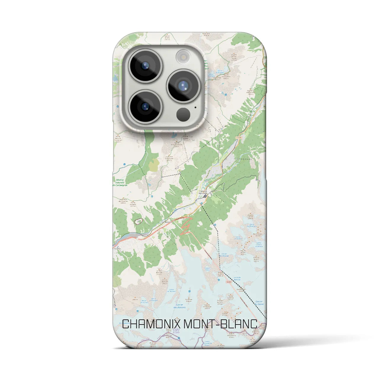 【シャモニー(フランス)】地図柄iPhoneケース(バックカバータイプ)