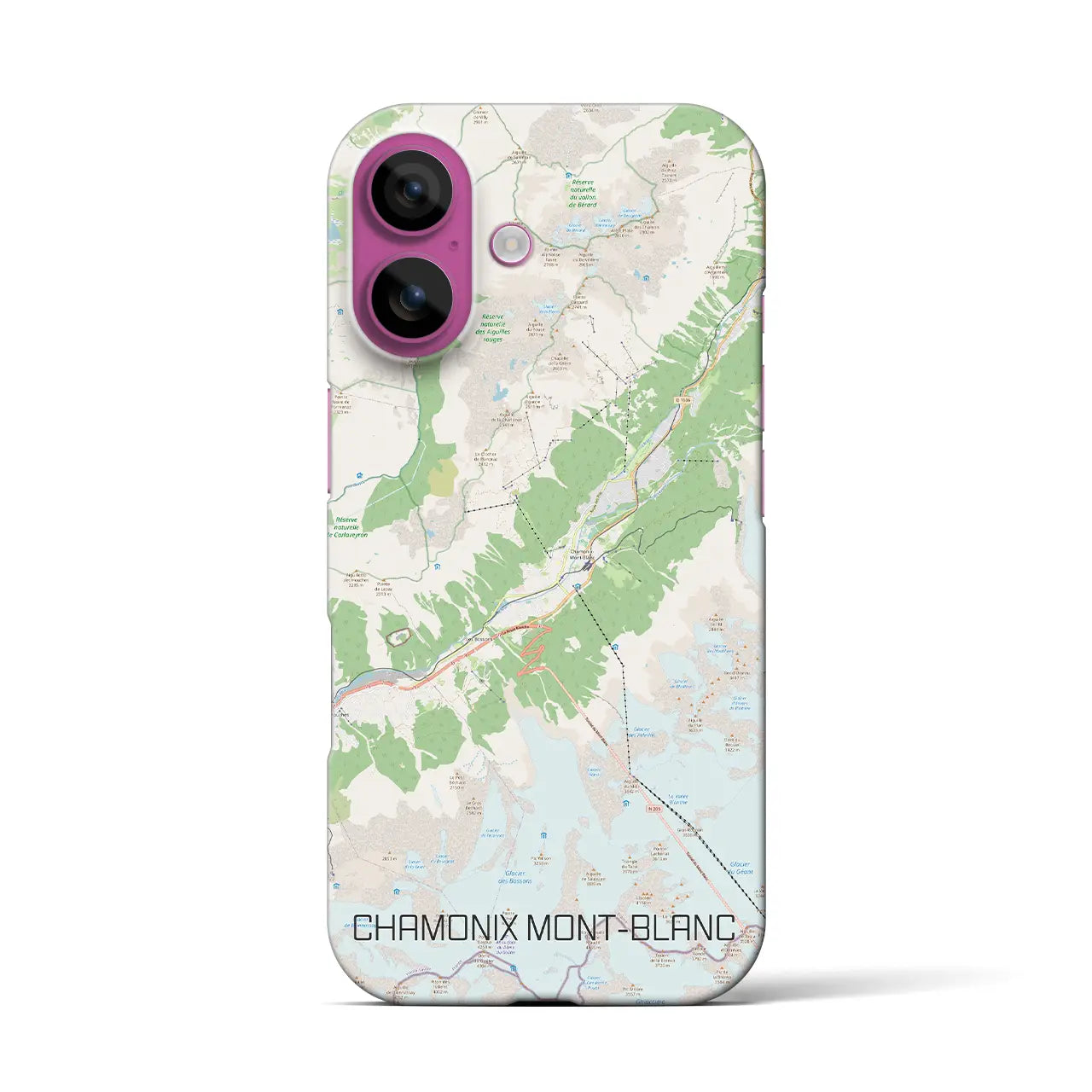 【シャモニー(フランス)】地図柄iPhoneケース(バックカバータイプ)