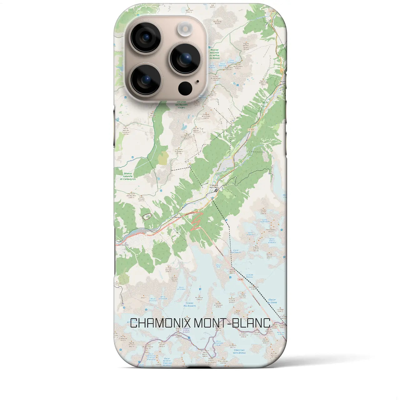 【シャモニー(フランス)】地図柄iPhoneケース(バックカバータイプ)