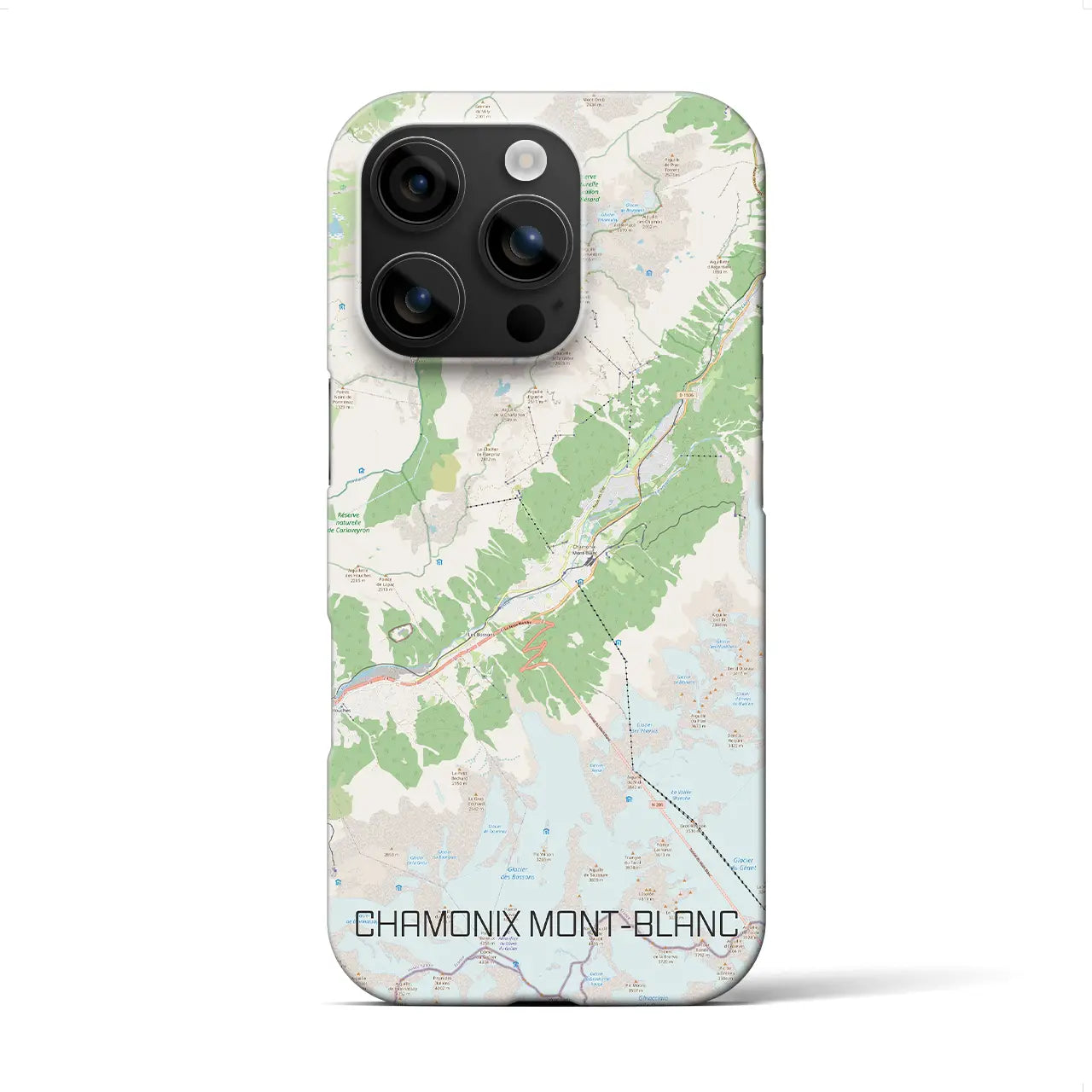 【シャモニー(フランス)】地図柄iPhoneケース(バックカバータイプ)
