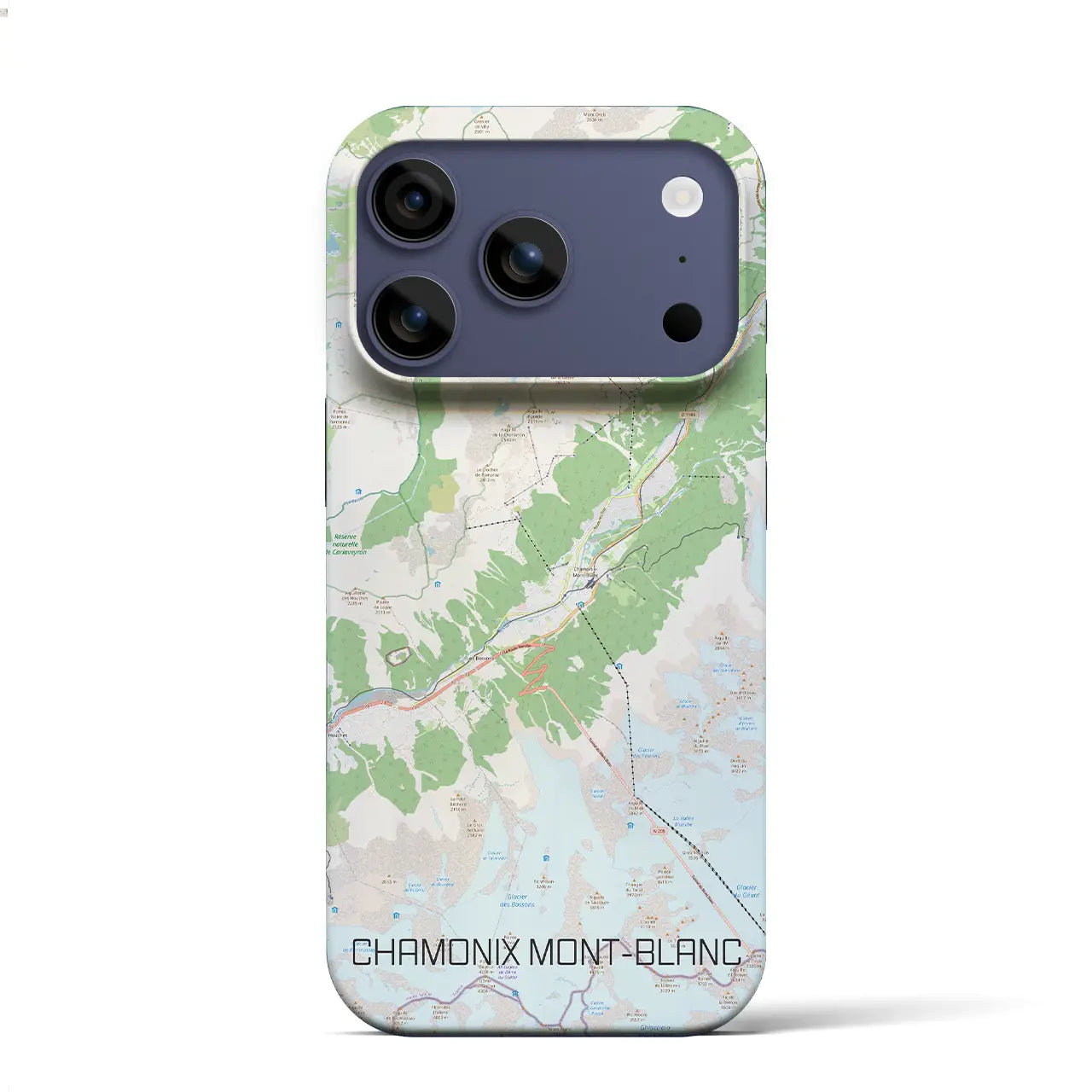 【シャモニー(フランス)】地図柄iPhoneケース(バックカバータイプ)