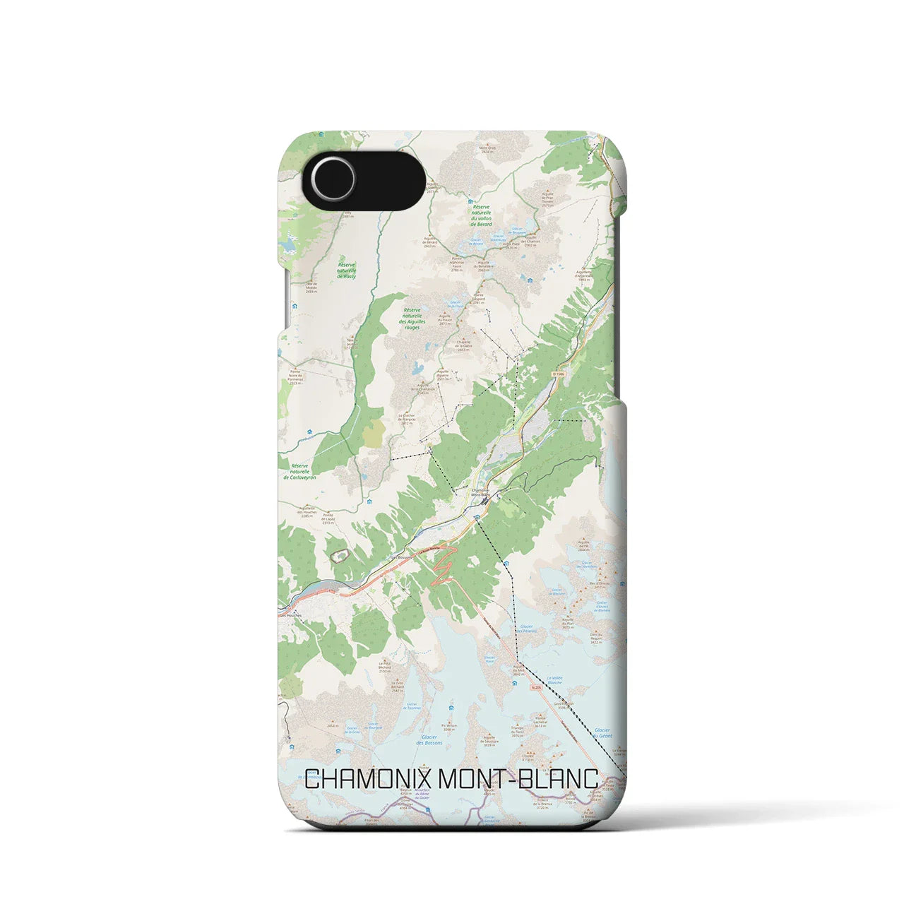 【シャモニー(フランス)】地図柄iPhoneケース(バックカバータイプ)