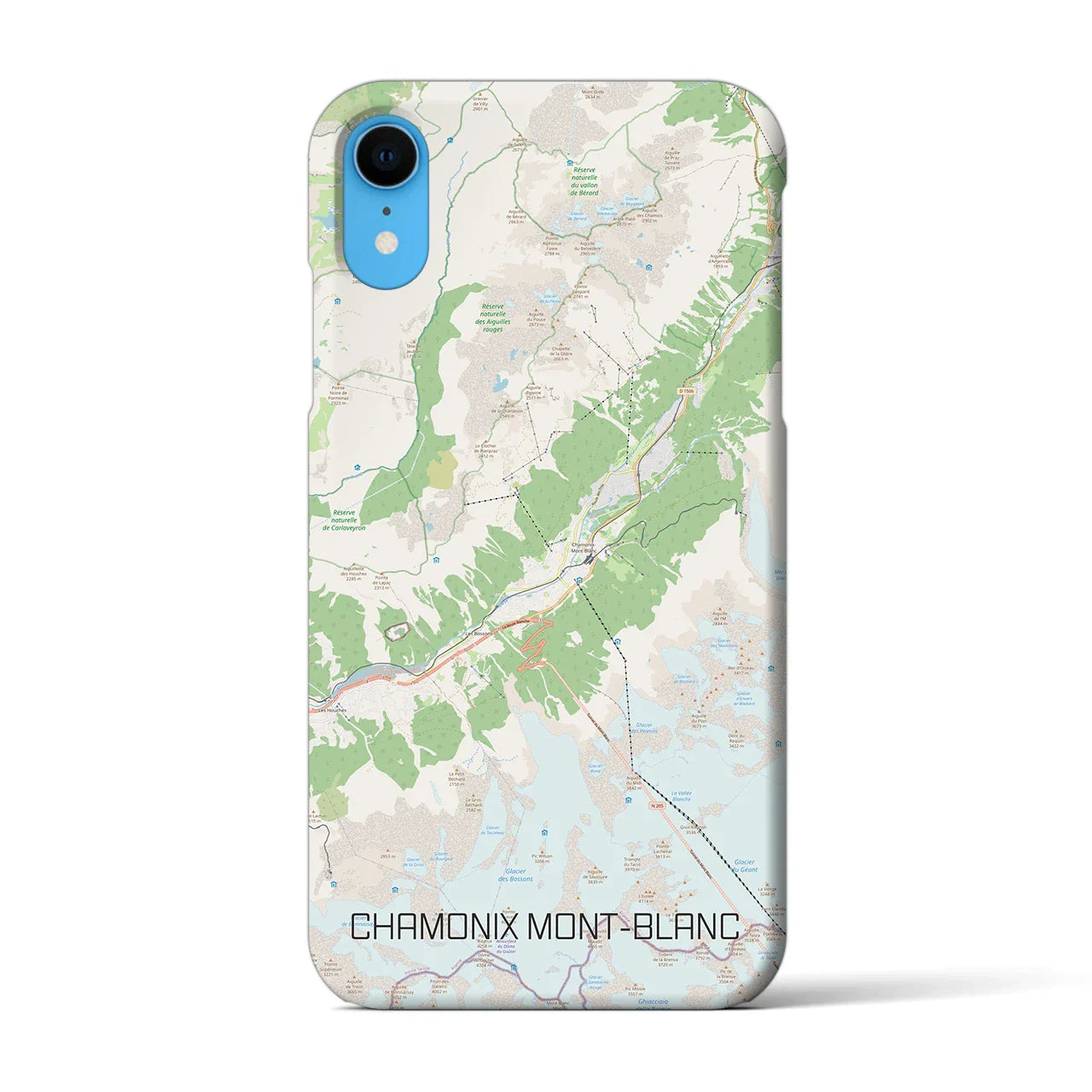 【シャモニー(フランス)】地図柄iPhoneケース(バックカバータイプ)