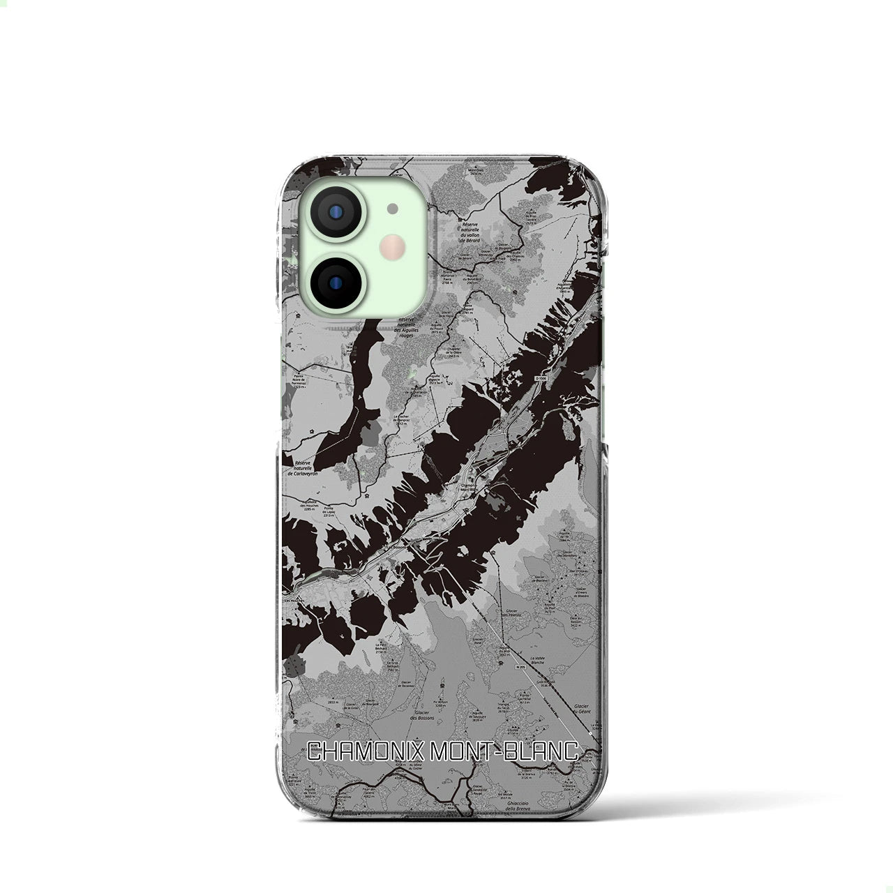 【シャモニー(フランス)】地図柄iPhoneケース(クリアタイプ)
