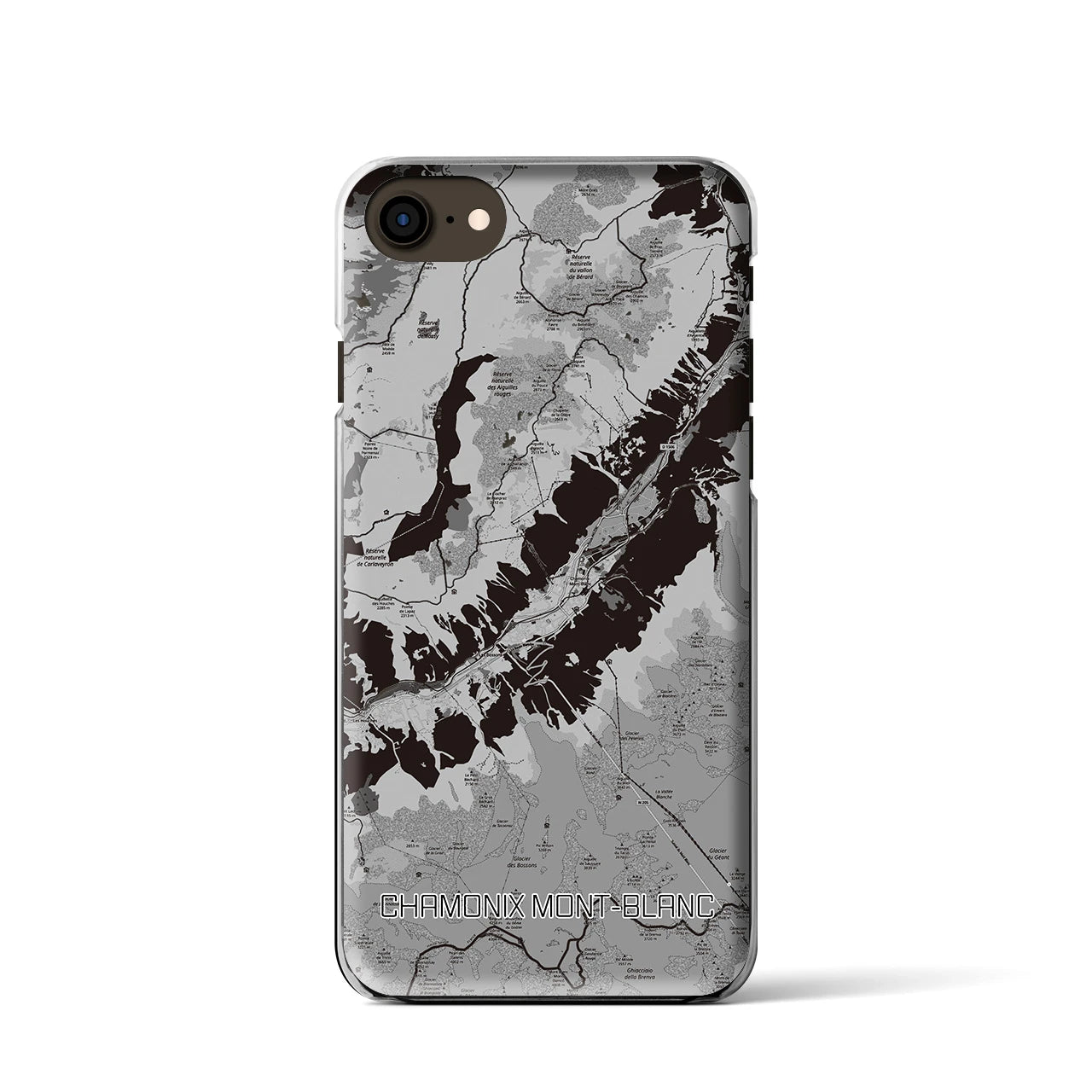 【シャモニー(フランス)】地図柄iPhoneケース(クリアタイプ)