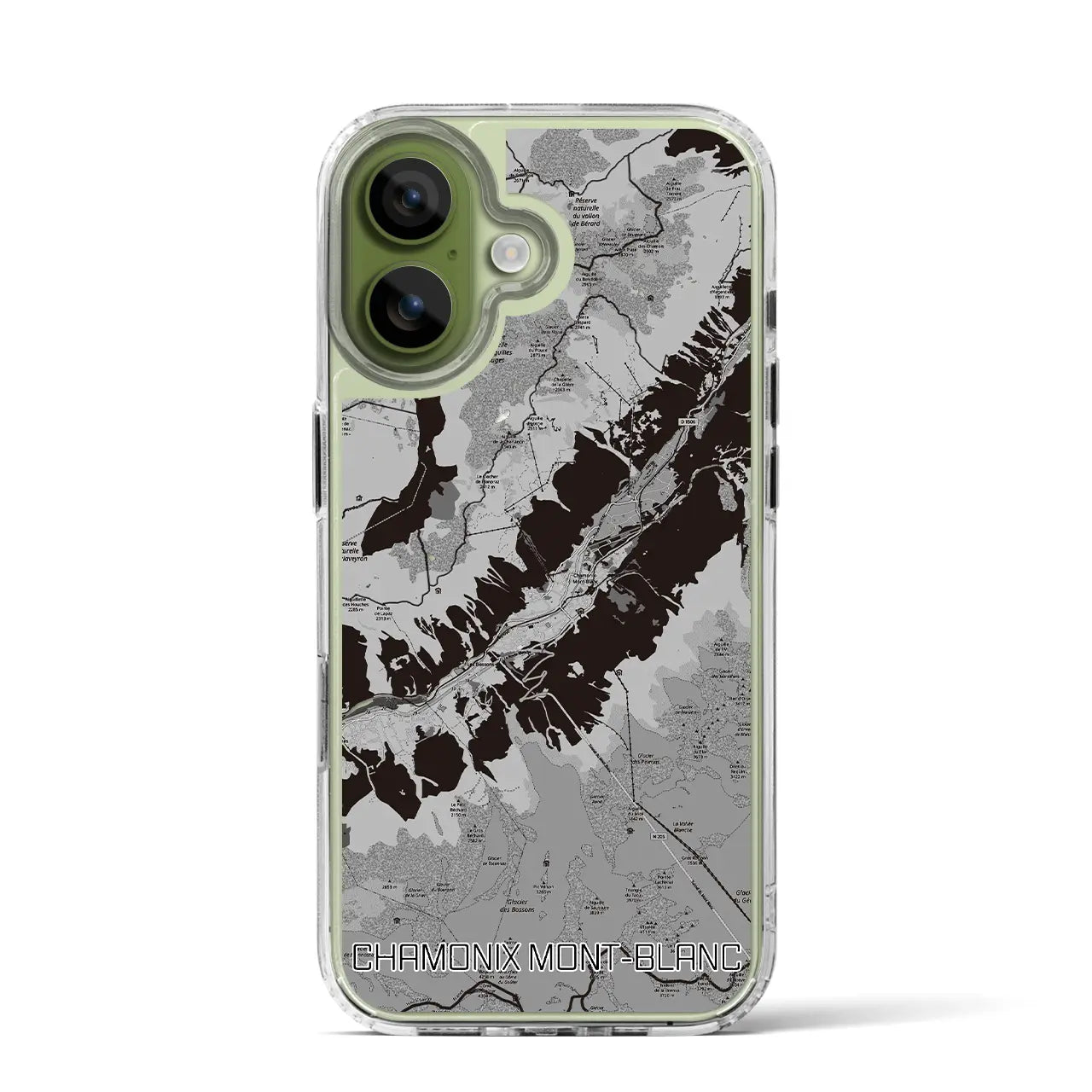【シャモニー(フランス)】地図柄iPhoneケース(MagSafeタイプ)