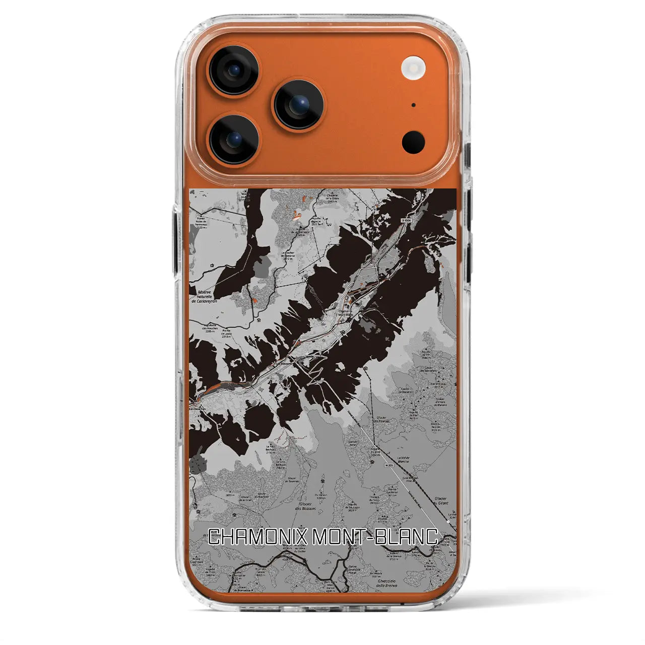 【シャモニー(フランス)】地図柄iPhoneケース(MagSafeタイプ)