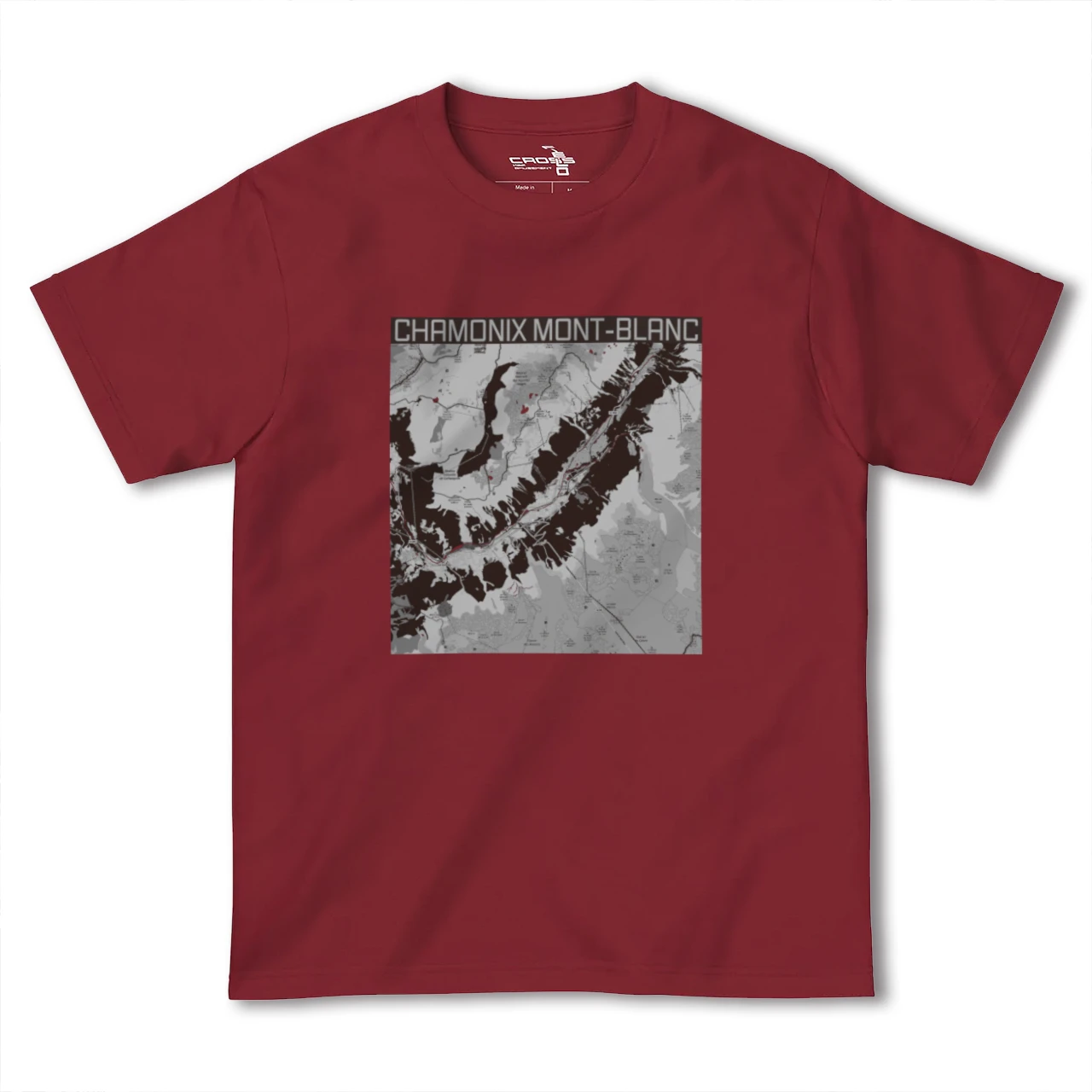 【シャモニー(フランス)】地図柄ヘビーウェイトTシャツ